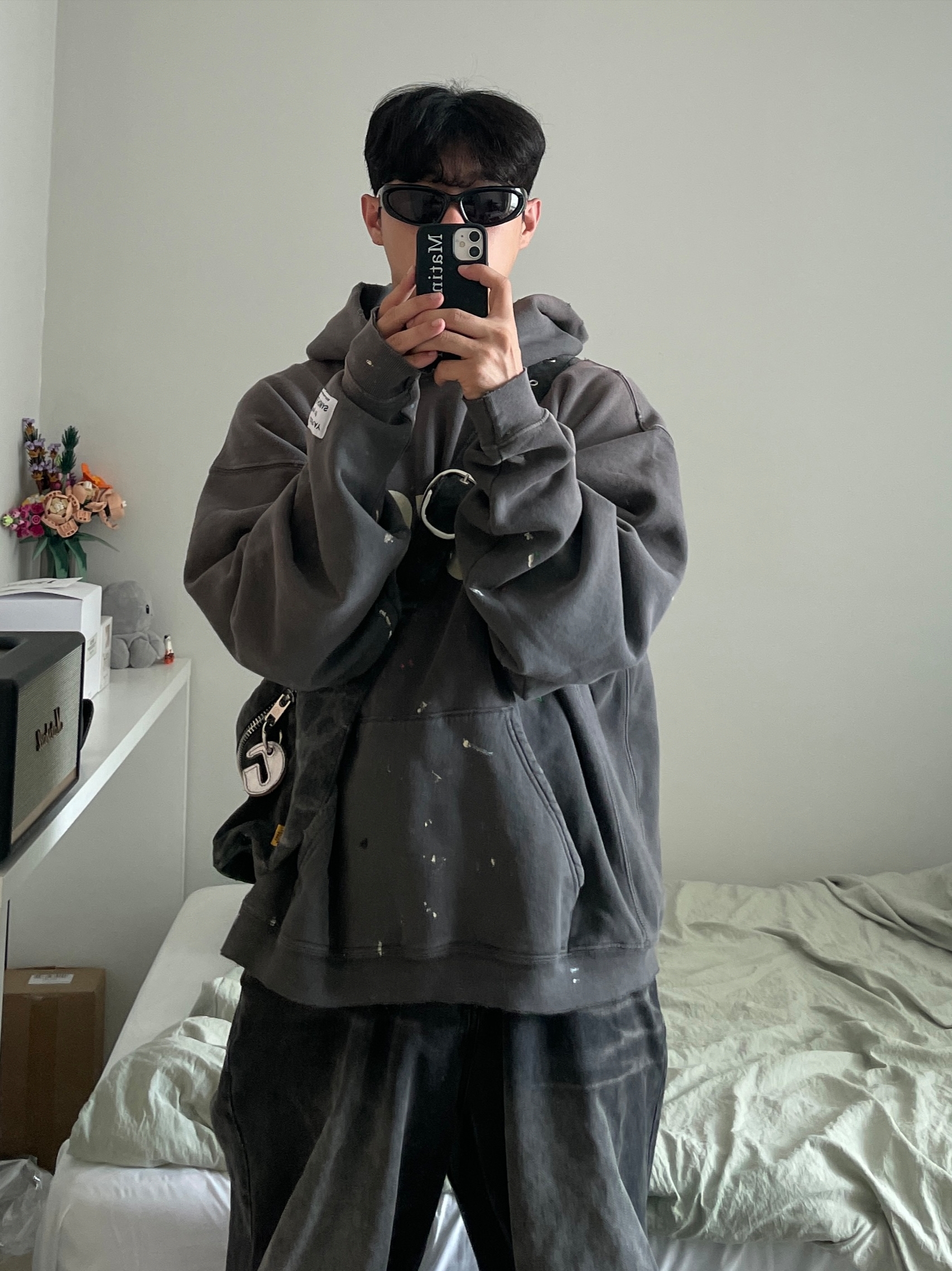Gallery Dept. 90'S Recycle Hoodie Washed Black, Balenciaga 3XL Sneakers Light Beige 착용 스타일 - 2