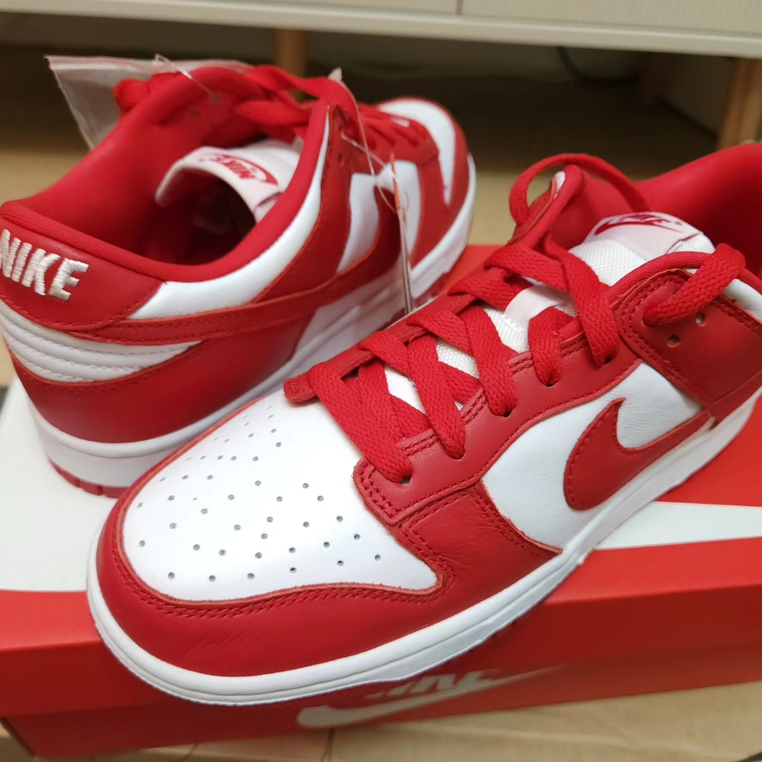 Nike Dunk Low SP White and University Red 2023 착용 스타일 - 3