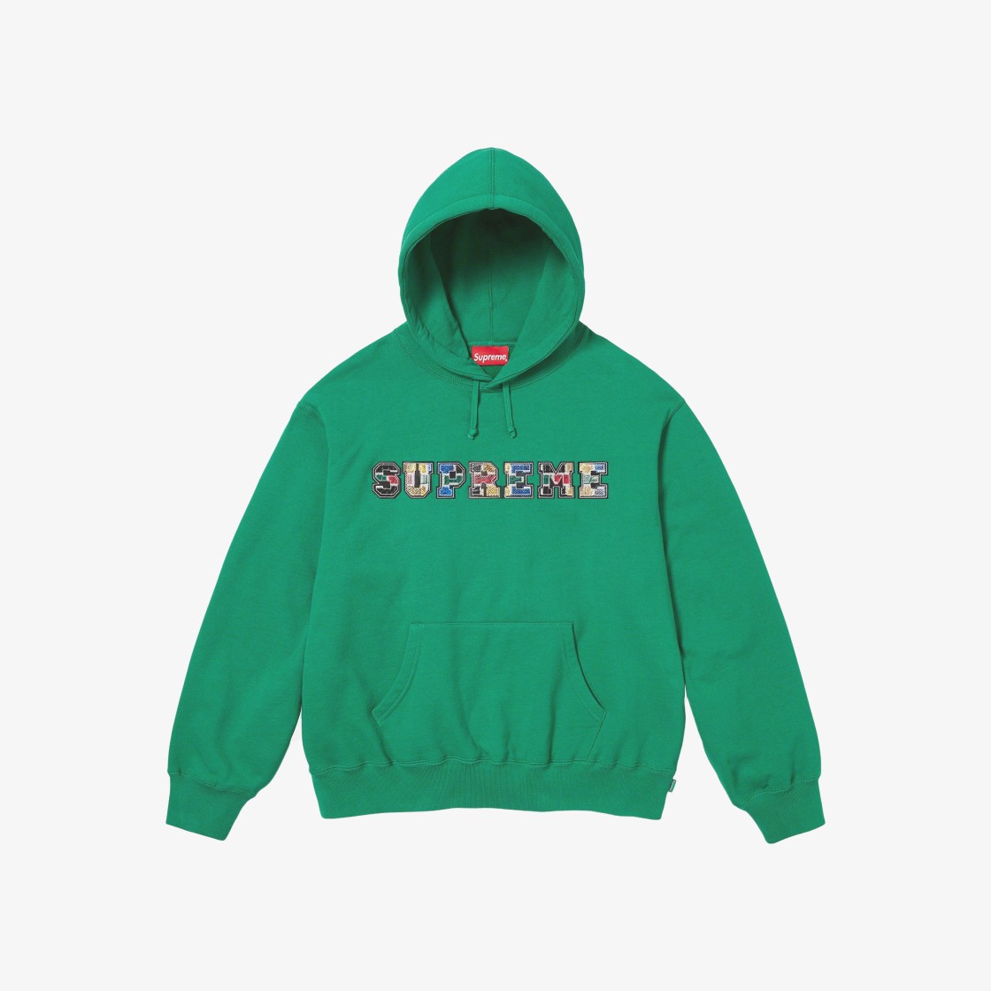 Supreme Collegiate Patchwork Leather Hooded Sweatshirt Green - 23FW 상세 이미지 1