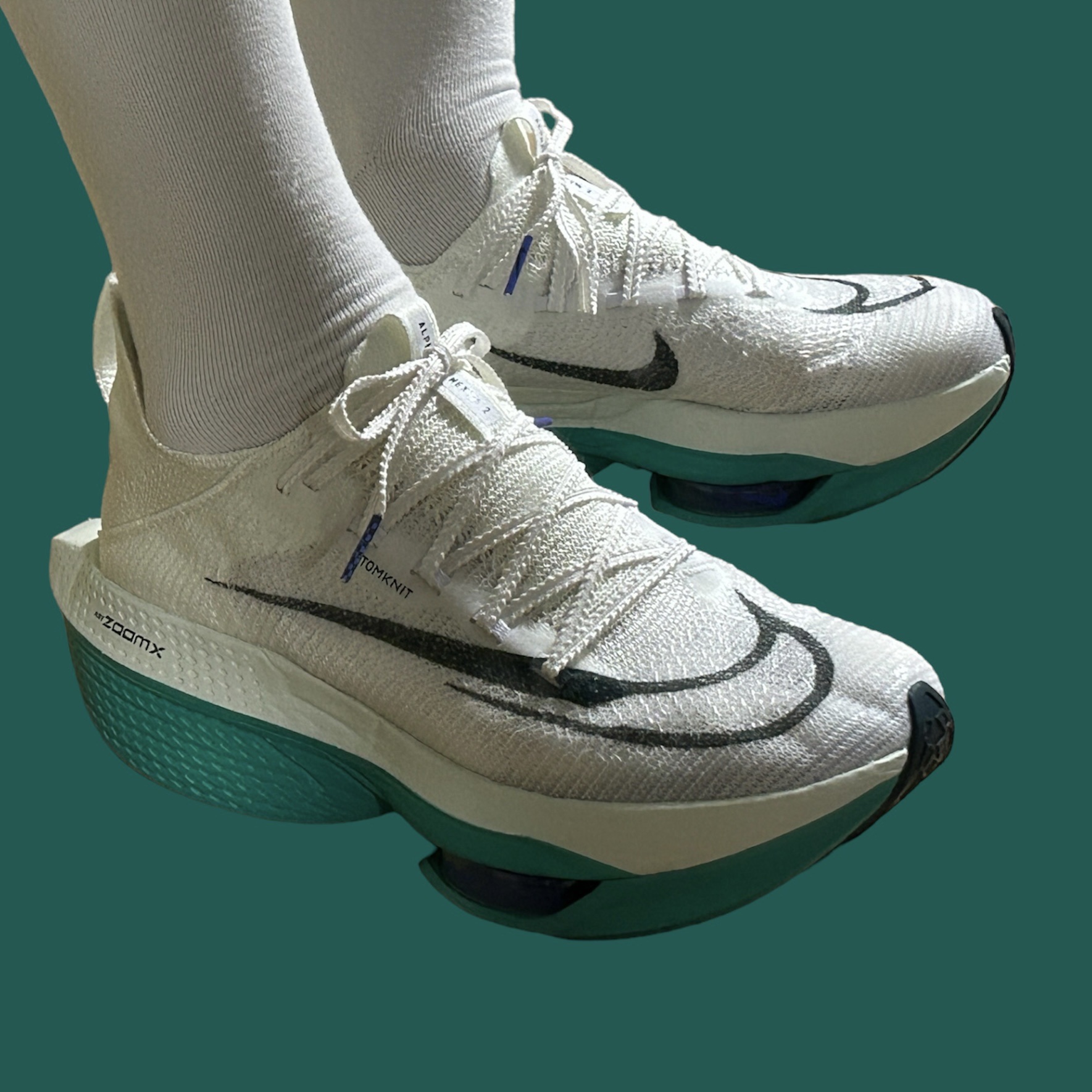 Nike Air Zoom Alphafly Next% 2 White Clear Jade 착용 스타일
