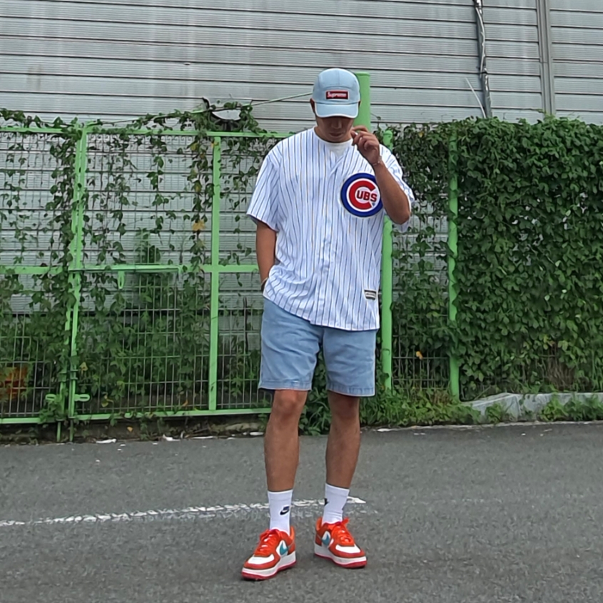 Nike Air Force 1 '07 LV8 Athletic Club Rush Orange Washed Teal, Supreme Denim Camp Cap Washed Blue - 22FW 착용 스타일 - 1