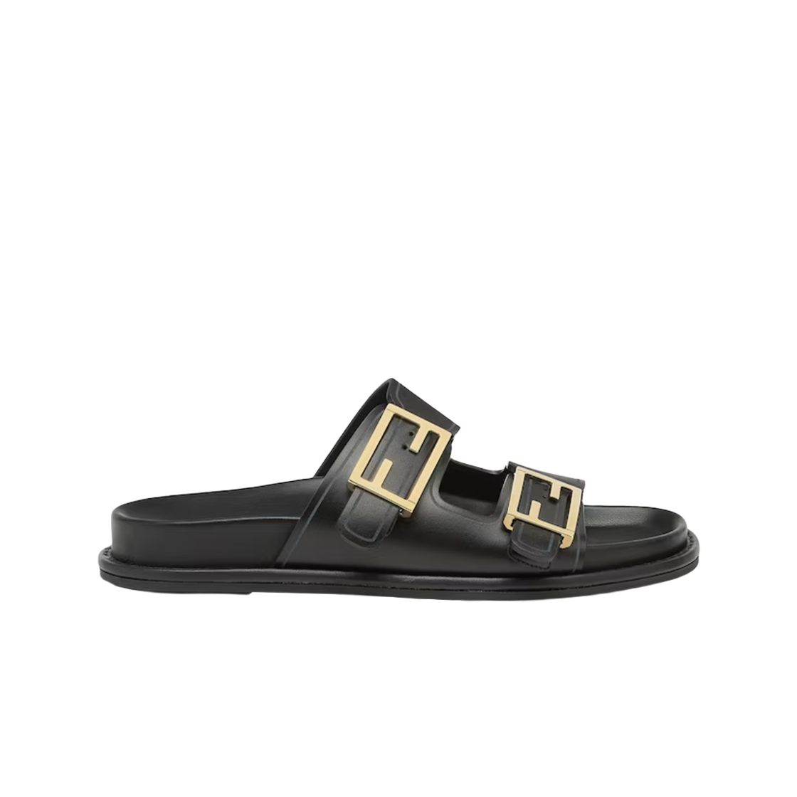 8X8326NA7F0QA1 (W) Fendi Feel Leather Slides Black