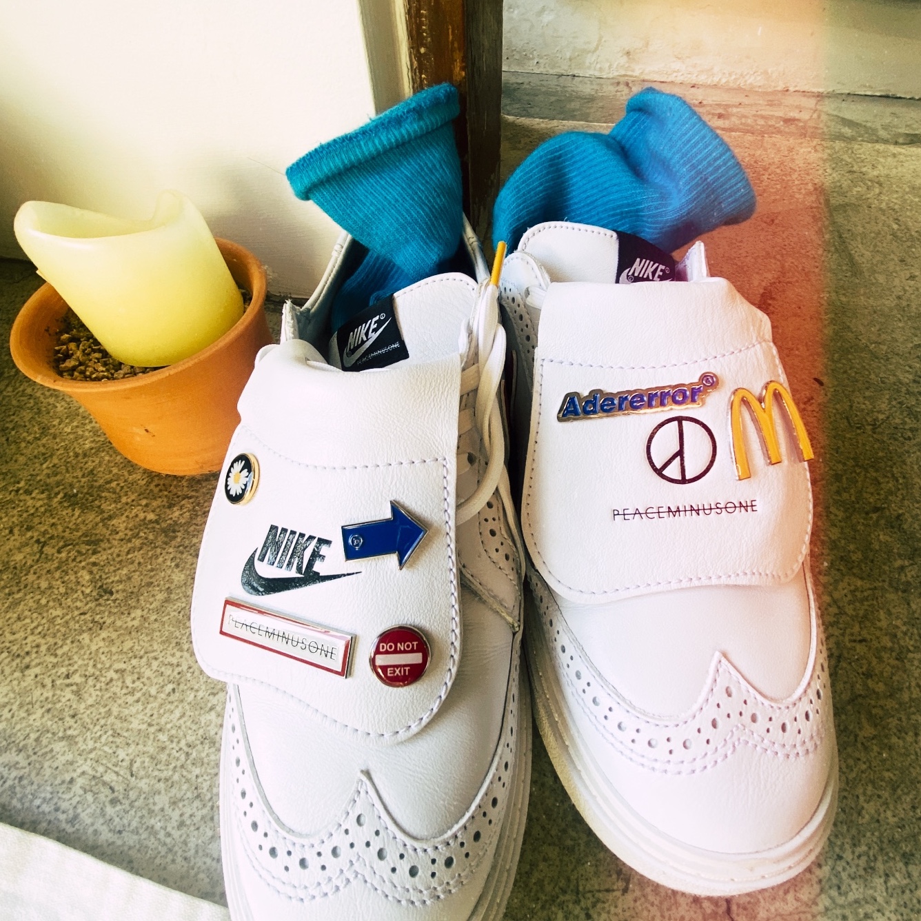 Nike x Peaceminusone Kwondo1 White 착용 스타일