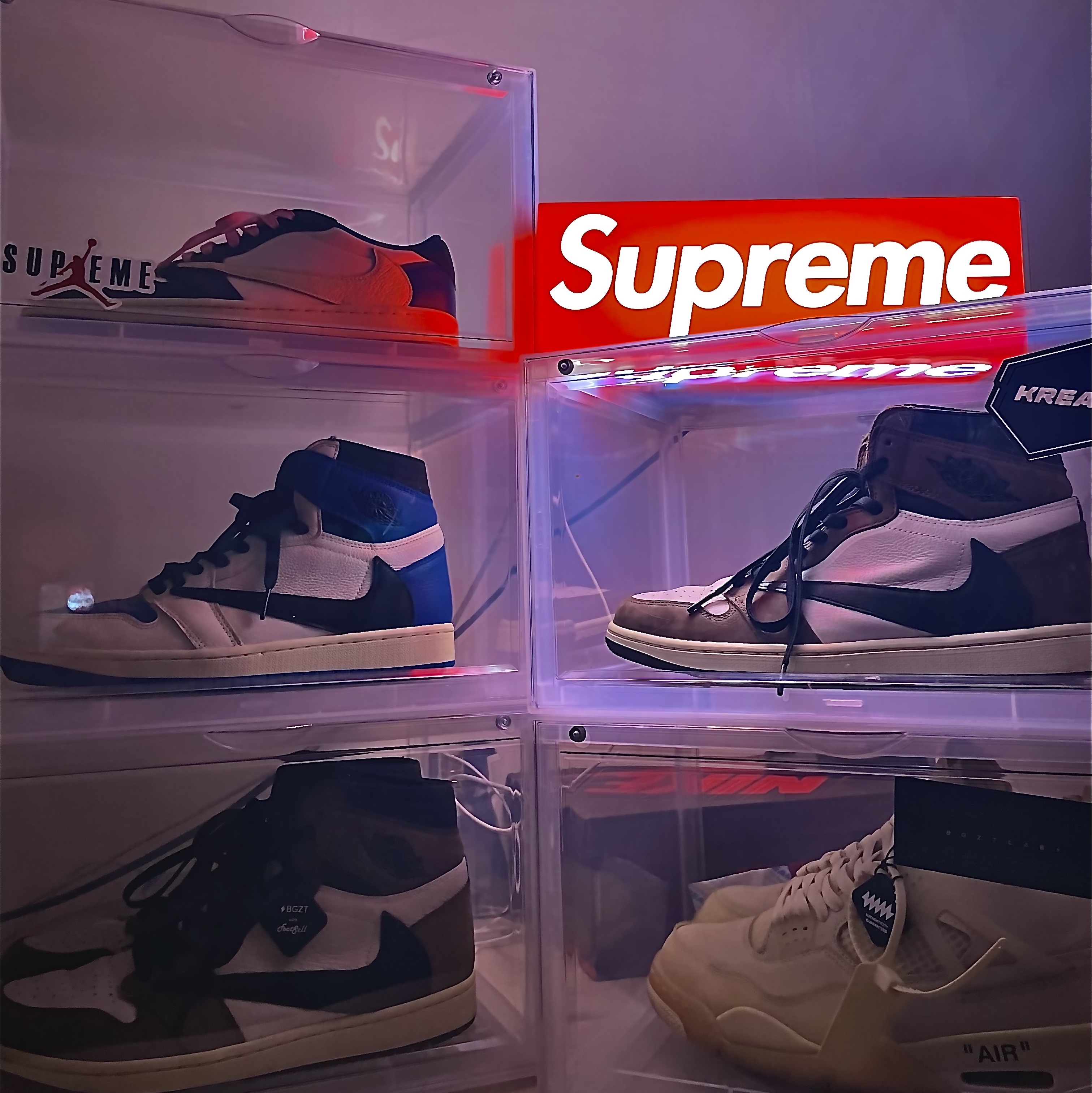 Jordan 1 x Travis Scott x Fragment Retro Low OG SP Military Blue, Jordan 1 x Travis Scott x Fragment Retro High OG SP Military Blue 착용 스타일 - 2