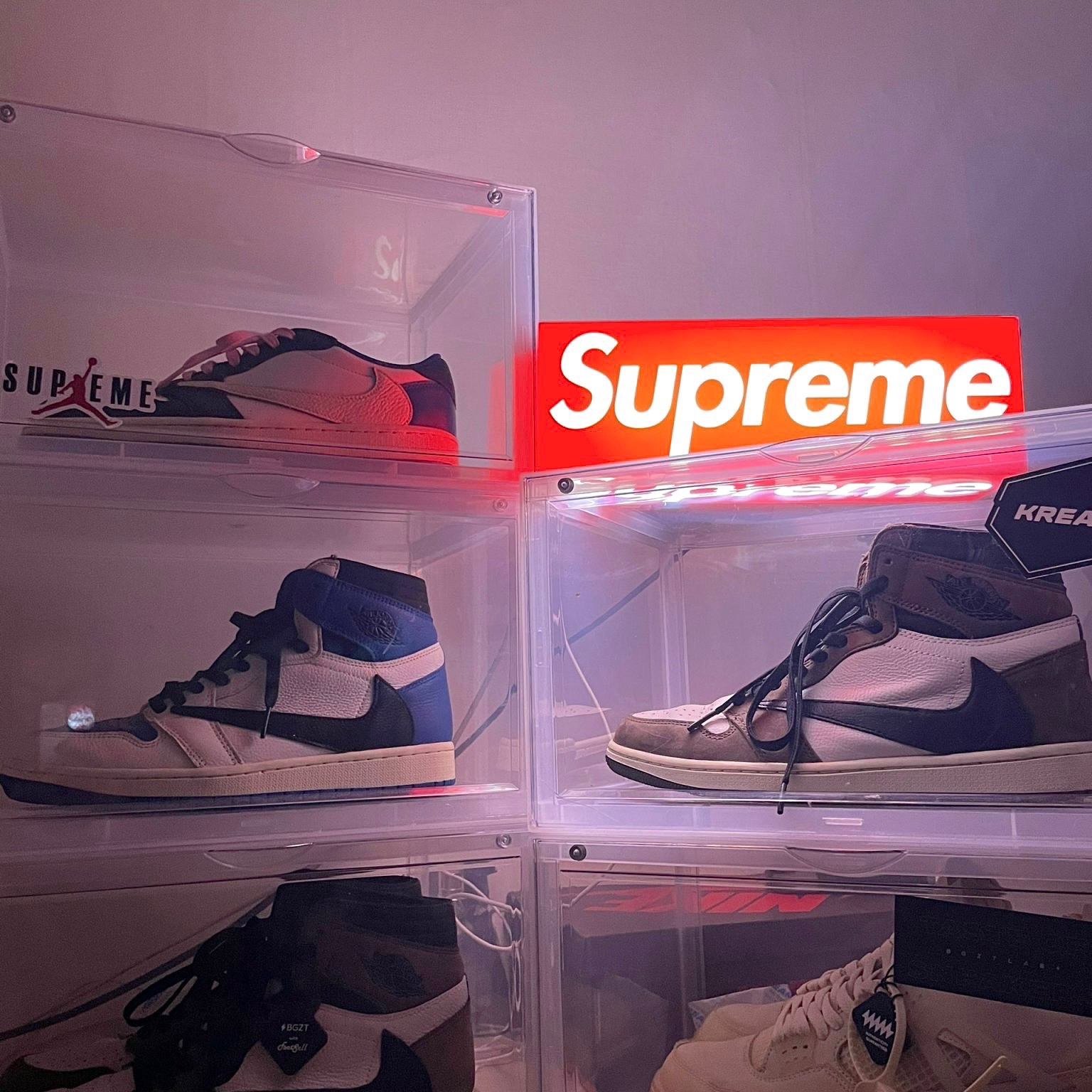 Jordan 1 x Travis Scott x Fragment Retro Low OG SP Military Blue, Jordan 1 x Travis Scott x Fragment Retro High OG SP Military Blue 착용 스타일 - 1