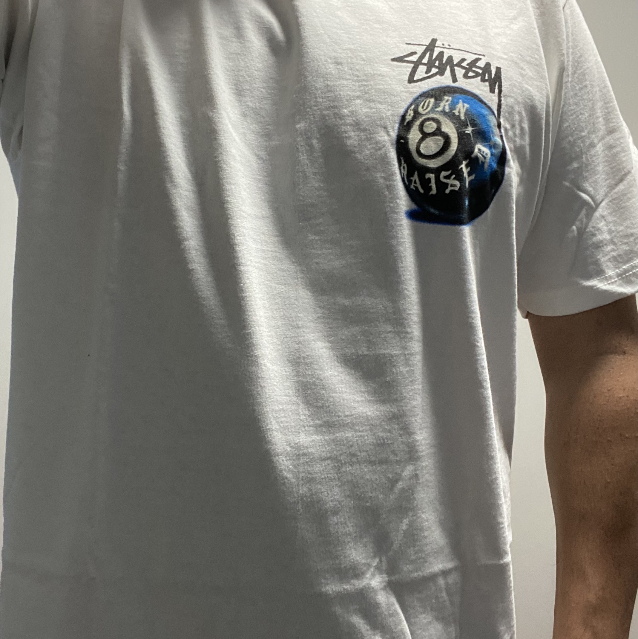 Stussy x Born X Raised 8 Ball T-Shirt White 착용 스타일
