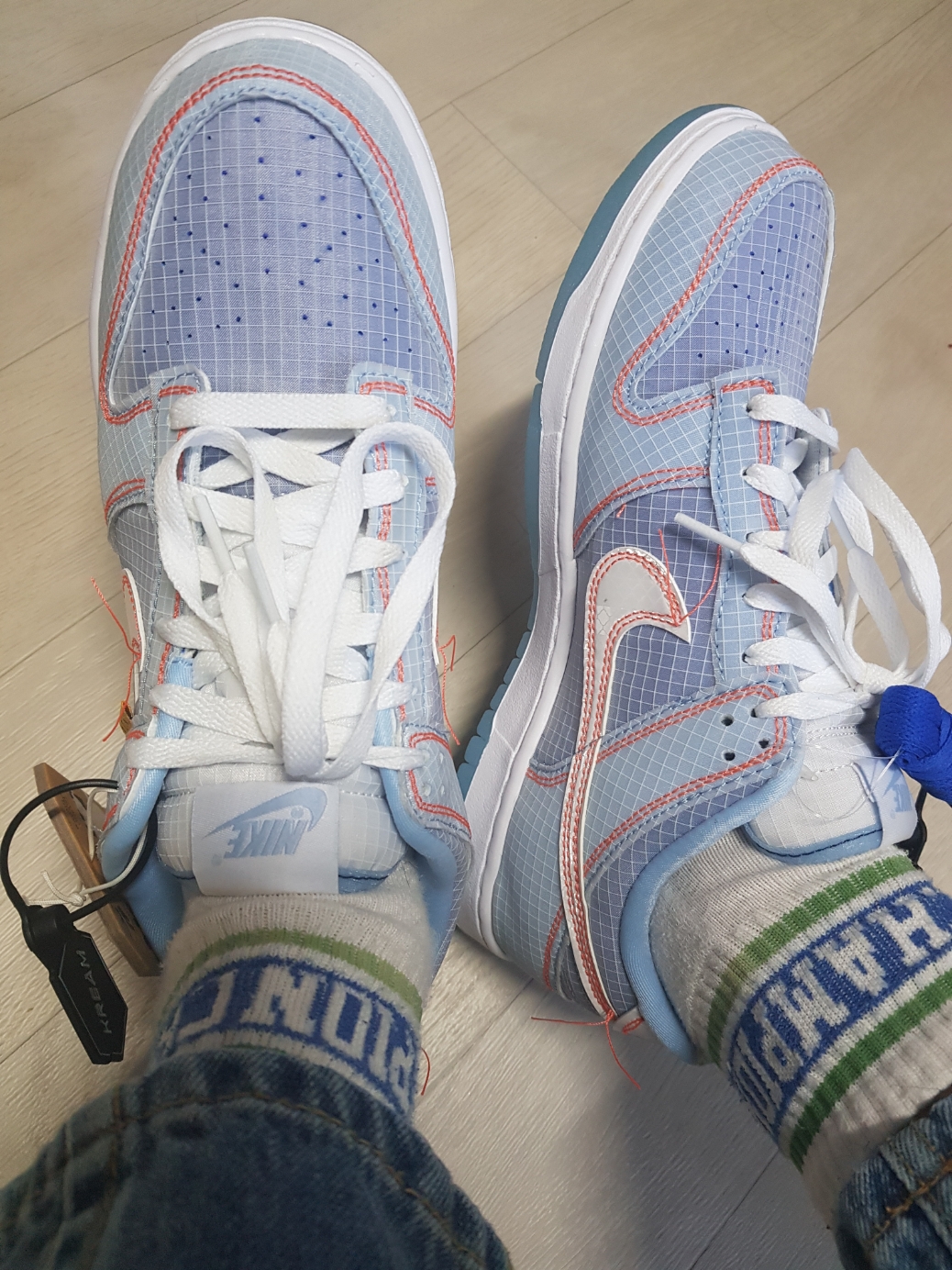 Nike x Union Dunk Low Passport Pack Argon 착용 스타일