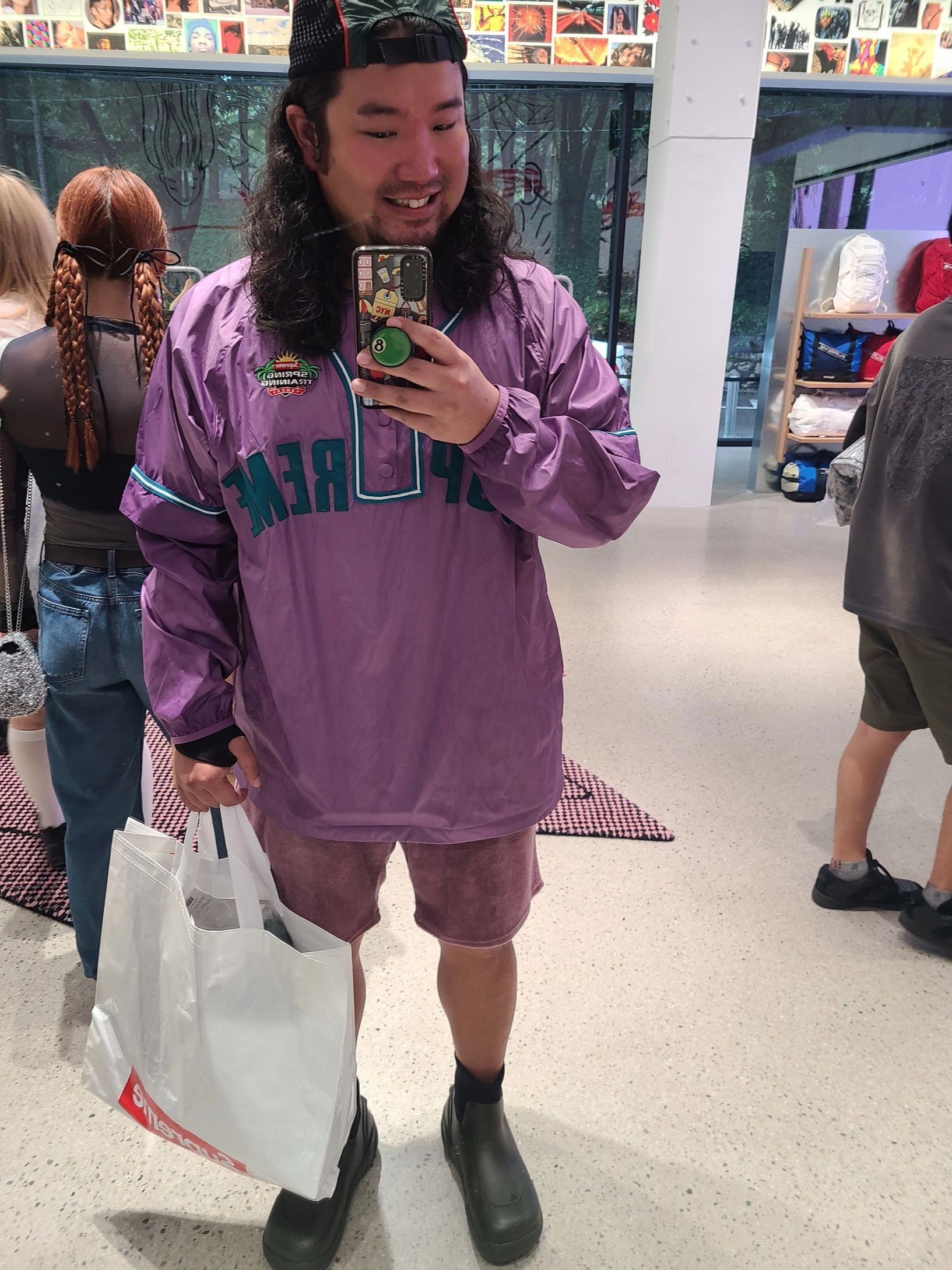 Supreme S Logo Zip Up Hooded Sweatshirt Dark Green - 23FW, Supreme New Era S Logo Beanie Olive - 23FW 착용 스타일 - 1