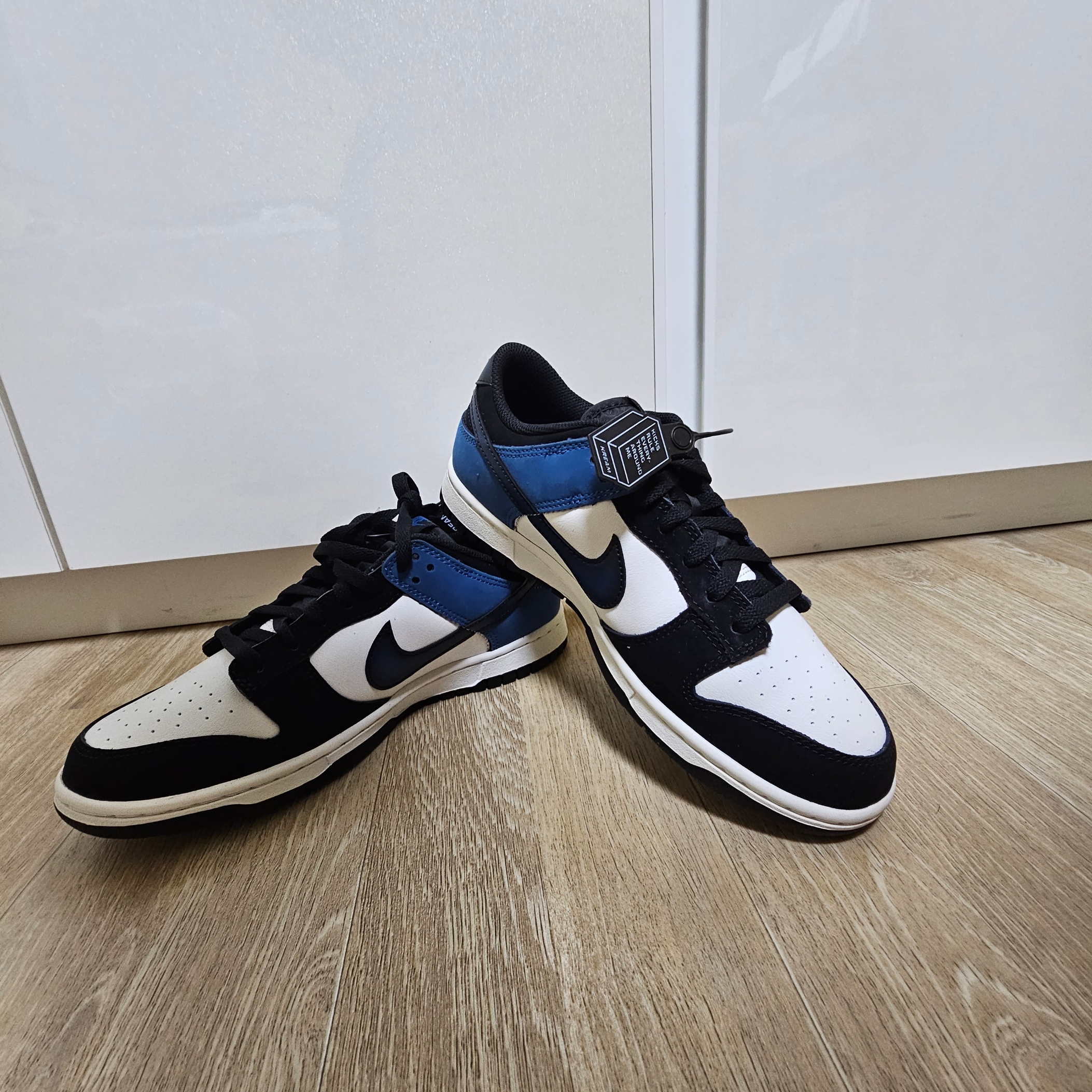 Nike Dunk Low Retro Summit White Industrial Blue 착용 스타일