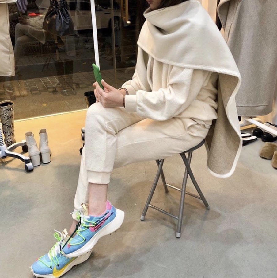 (W) Nike x Off-White Vapor Street Polarized Blue 착용 스타일