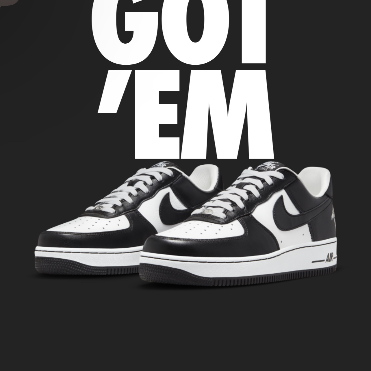 Nike x Terror Squad Air Force 1 Low QS Blackout 착용 스타일