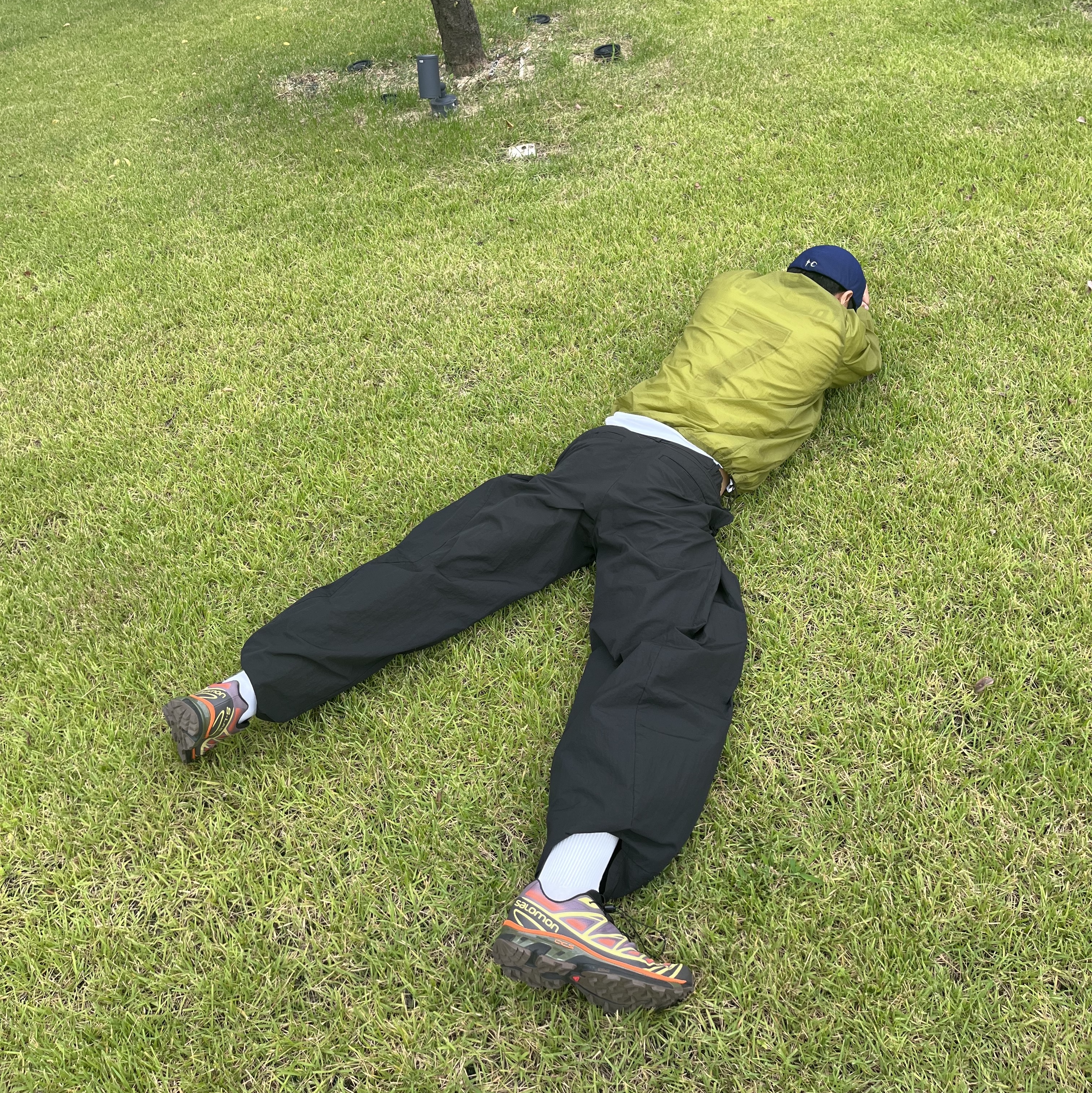 Sansan Gear Light Jacket Green - 22SS, Sansan Gear Side Snap Pants Black 착용 스타일 - 3