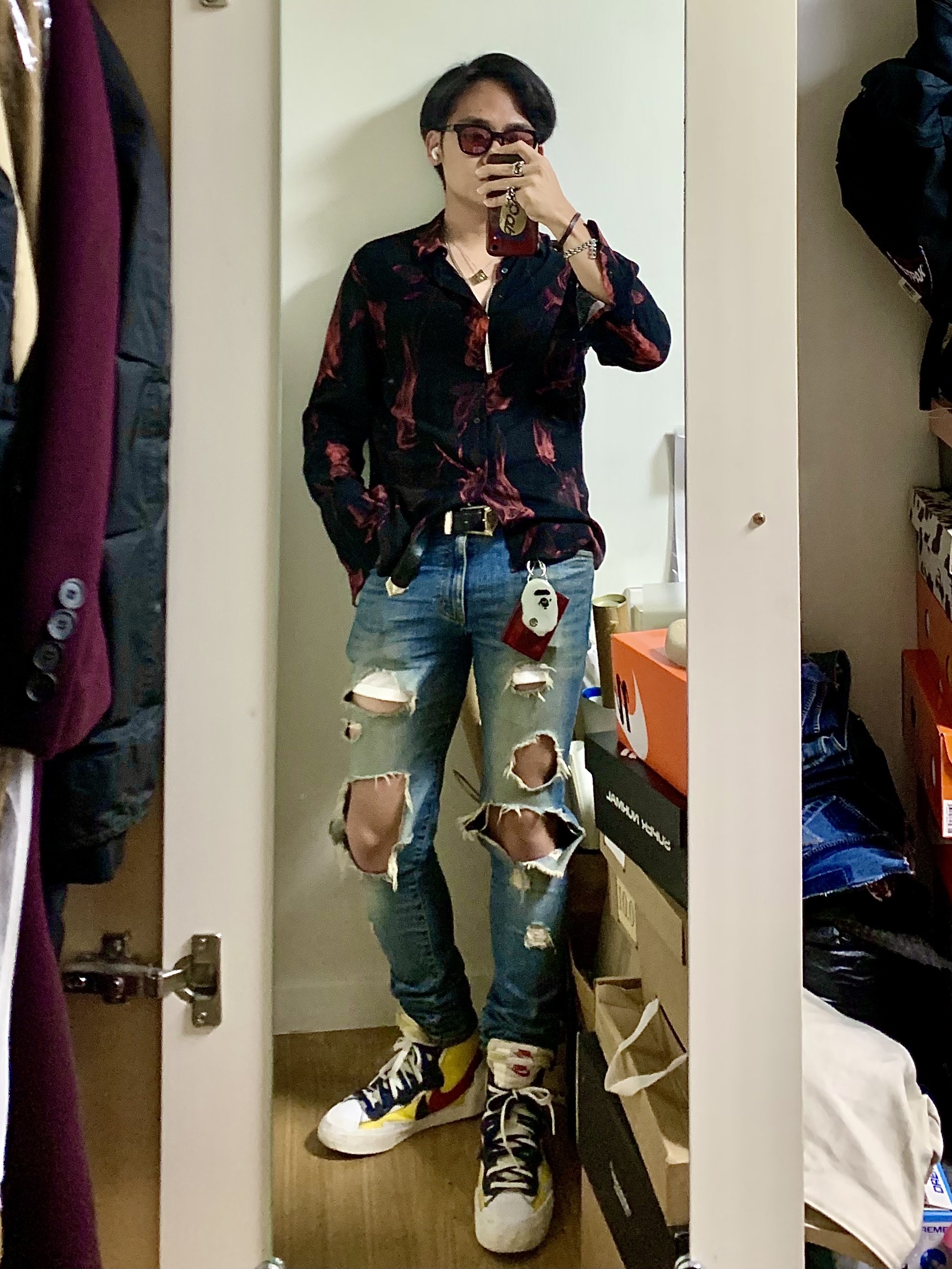 Nike x Sacai Blazer Mid Snow Beach, Supreme Hanes Boxer Briefs White (4 Pack) 착용 스타일