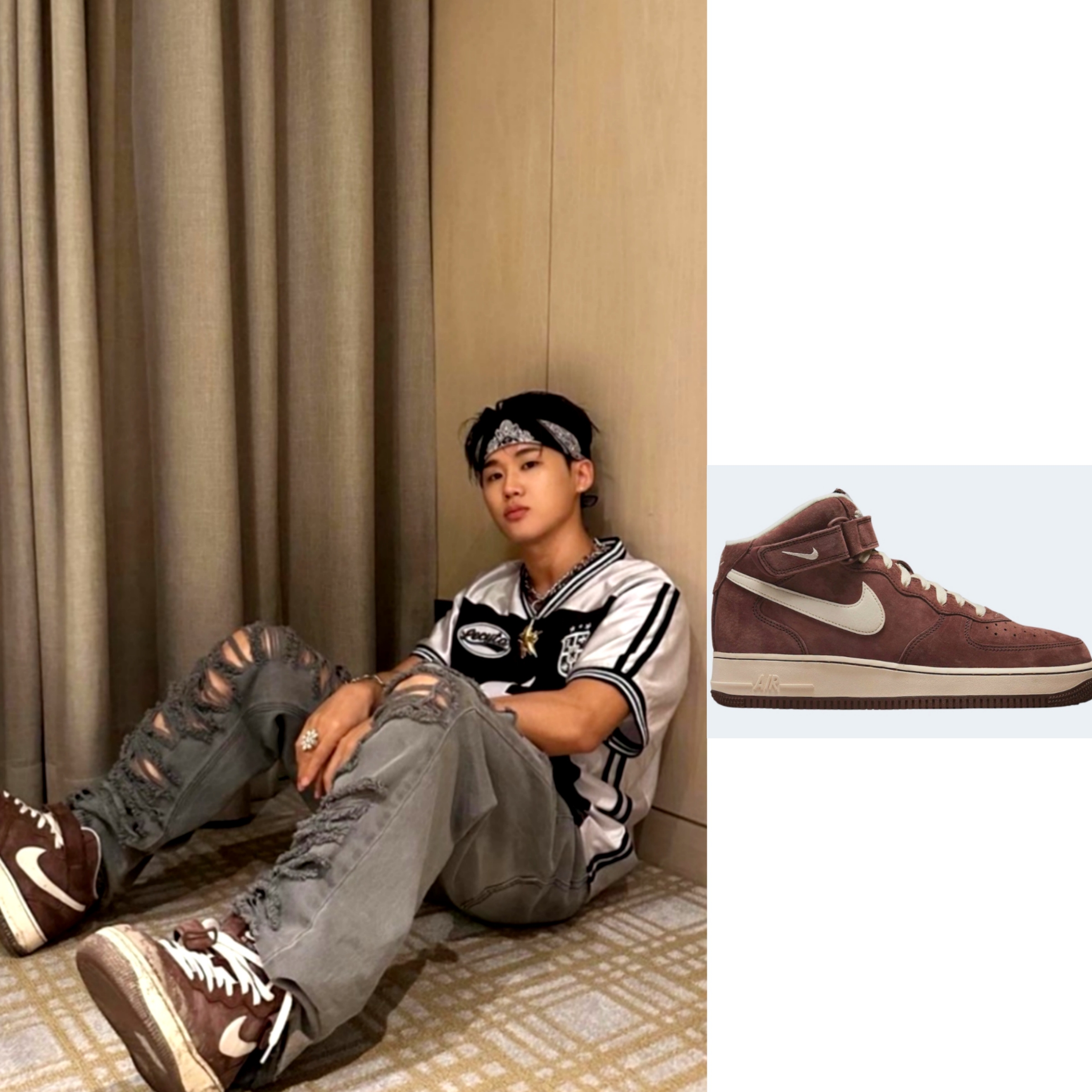 Nike Air Force 1 Mid '07 QS Chocolate 착용 스타일