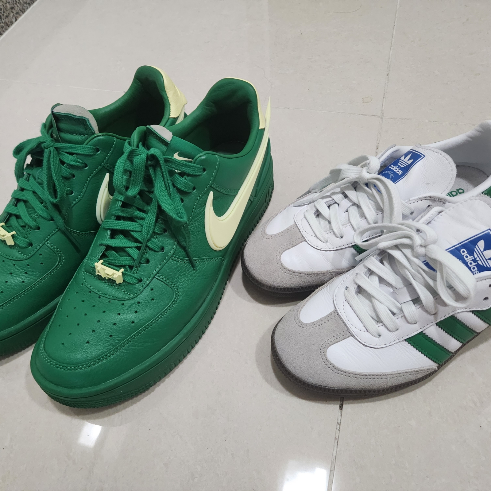 Adidas Samba OG White Green 착용 스타일