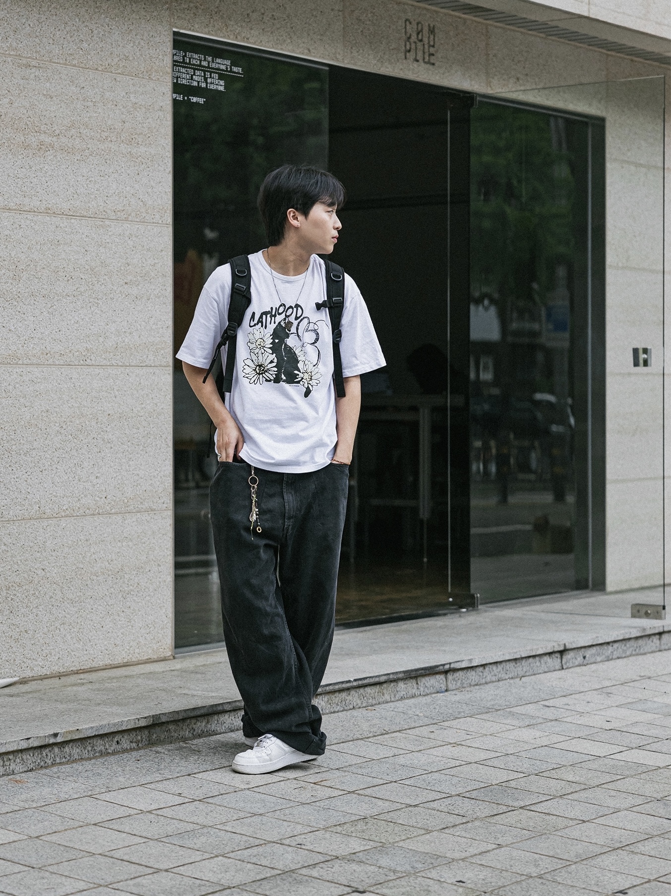 Nike Air Force 1 '07 Low White 착용 스타일 - 3