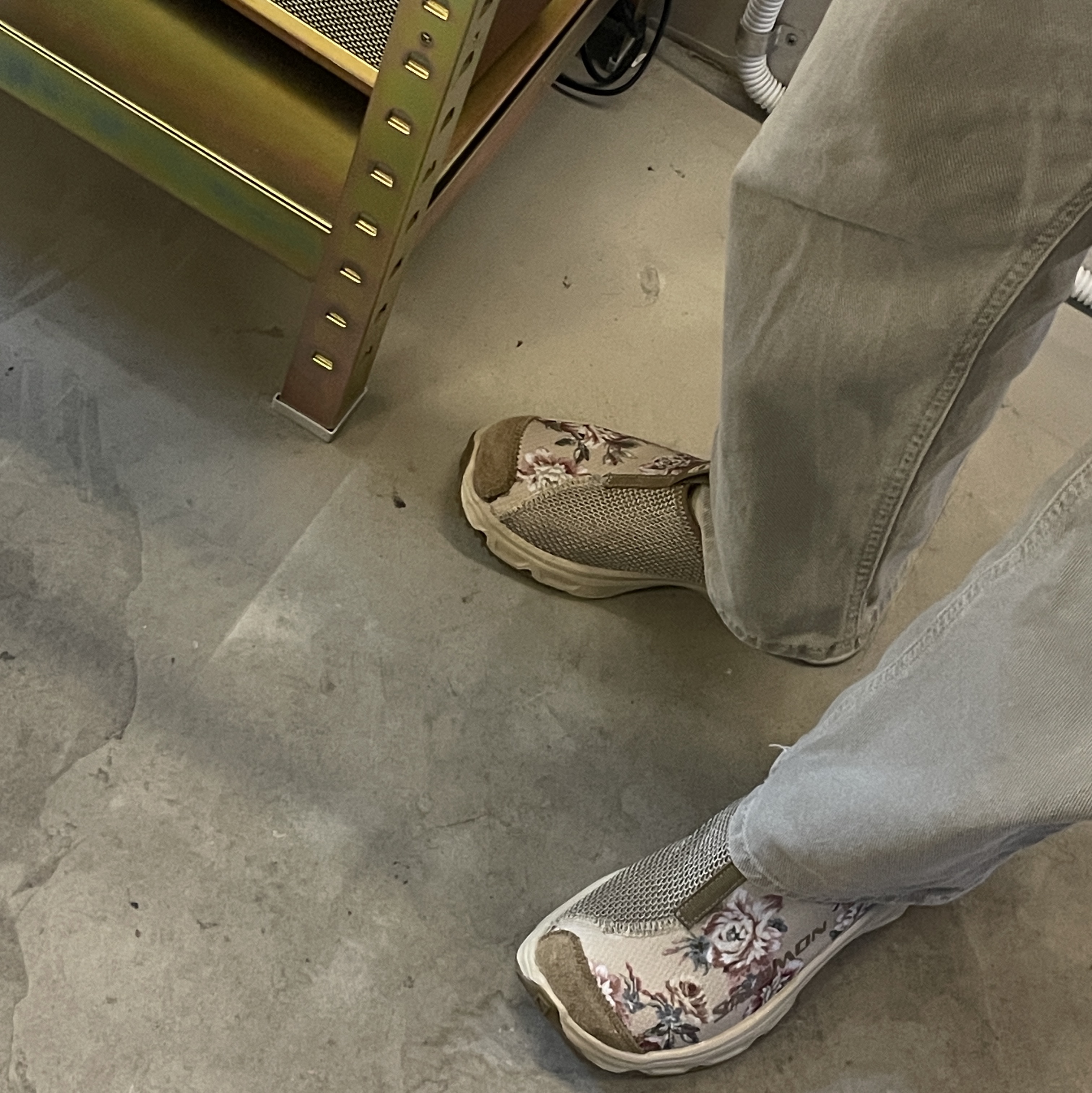 Salomon x Beams RX Slide 3.0 Safari 착용 스타일