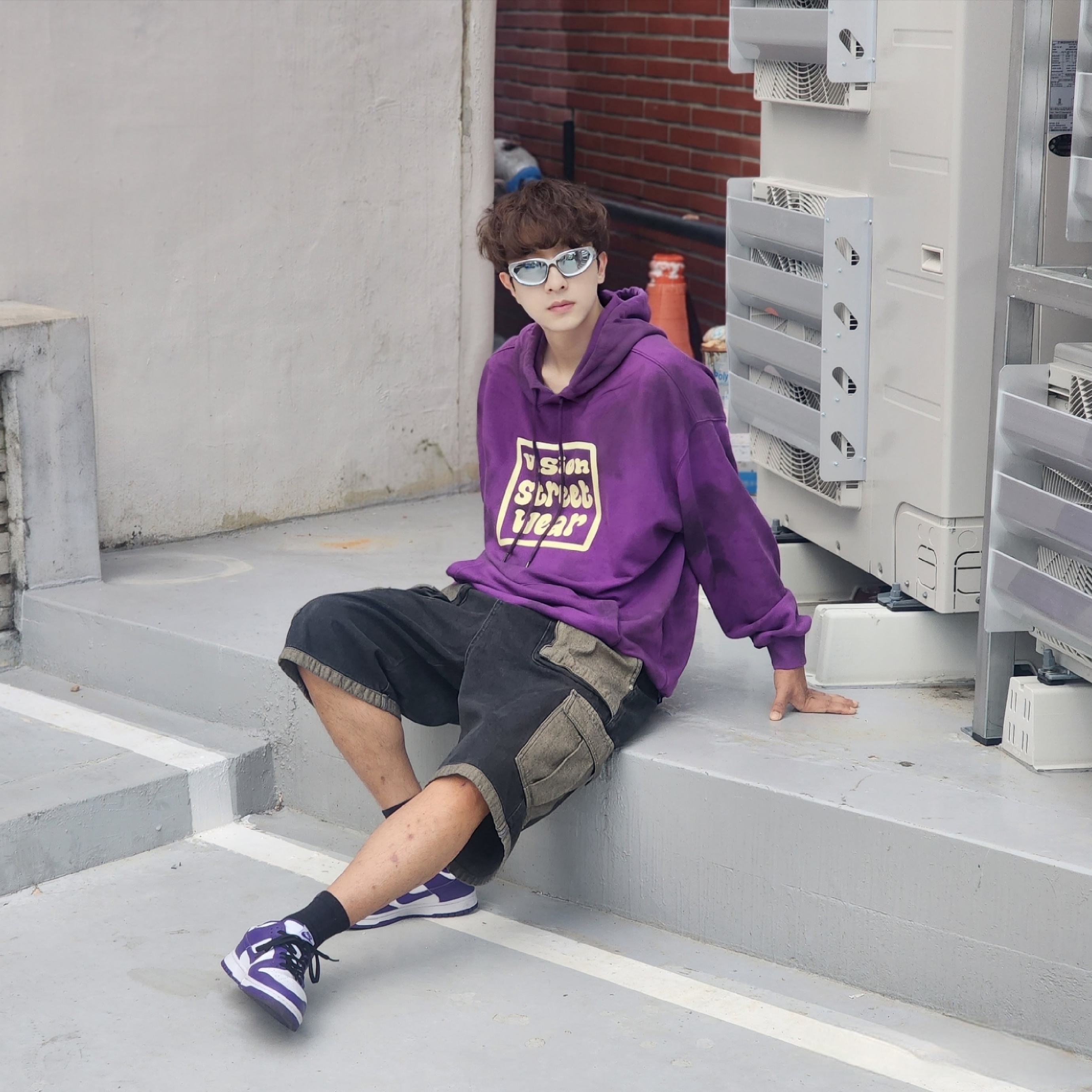 Nike Dunk Low Retro Championship Court Purple 착용 스타일 - 3