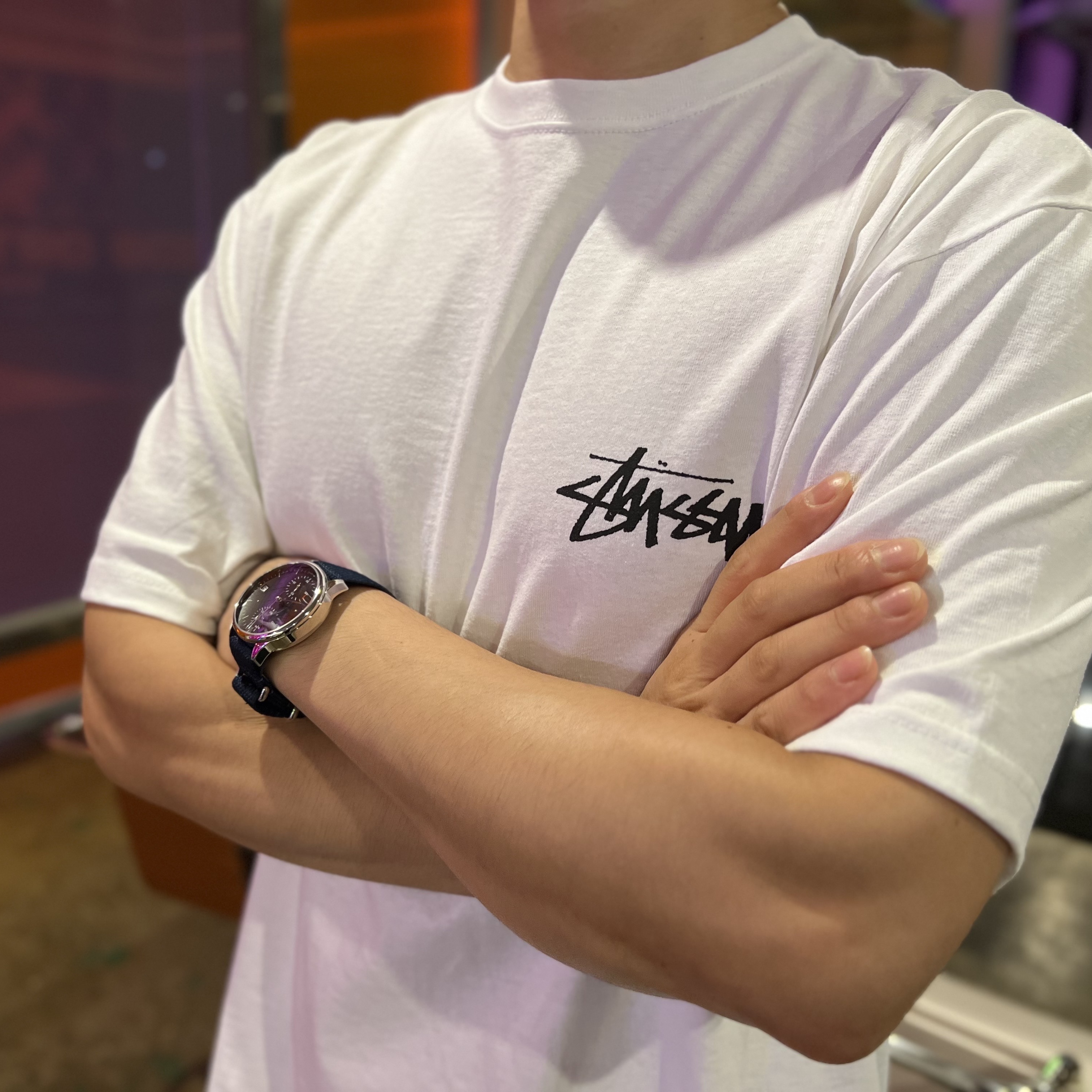 Stussy Kittens T-Shirt White, Stone Island 99675 6-Panel Cap Navy Blue - 21FW 착용 스타일 - 3