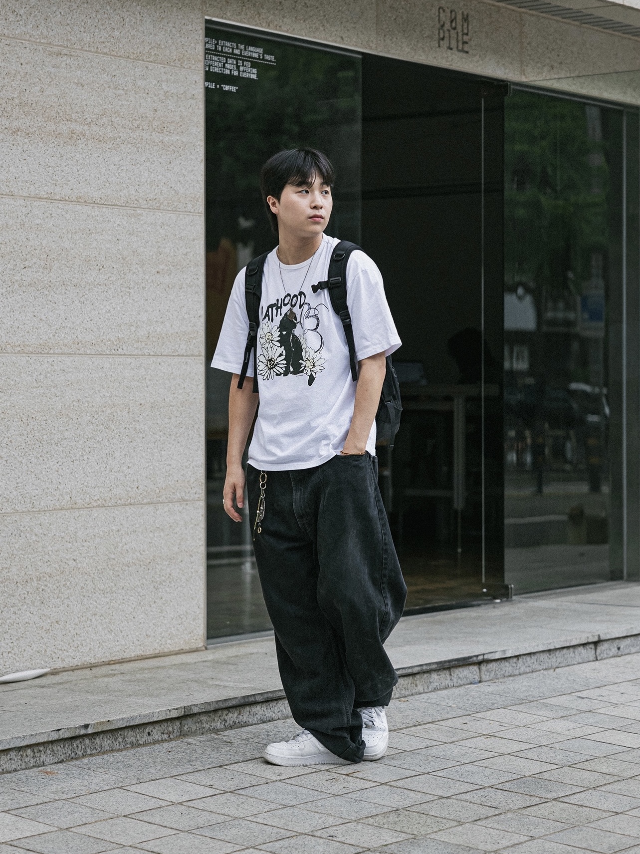 Nike Air Force 1 '07 Low White 착용 스타일 - 1
