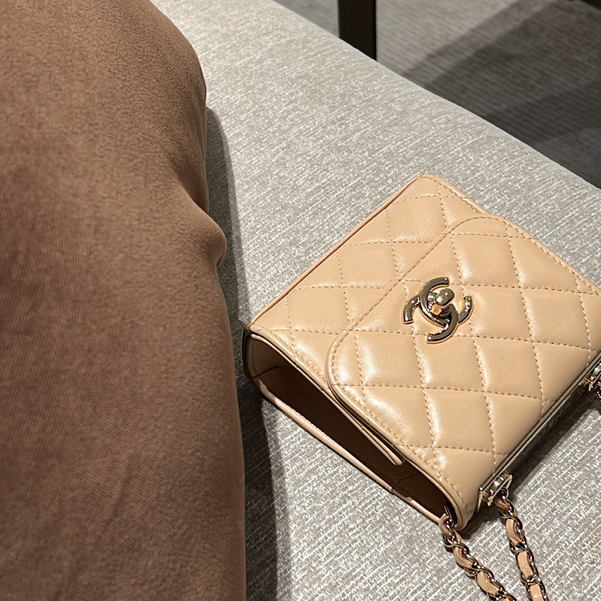 Chanel Clutch With Chain Lambskin & Gold Black 착용 스타일