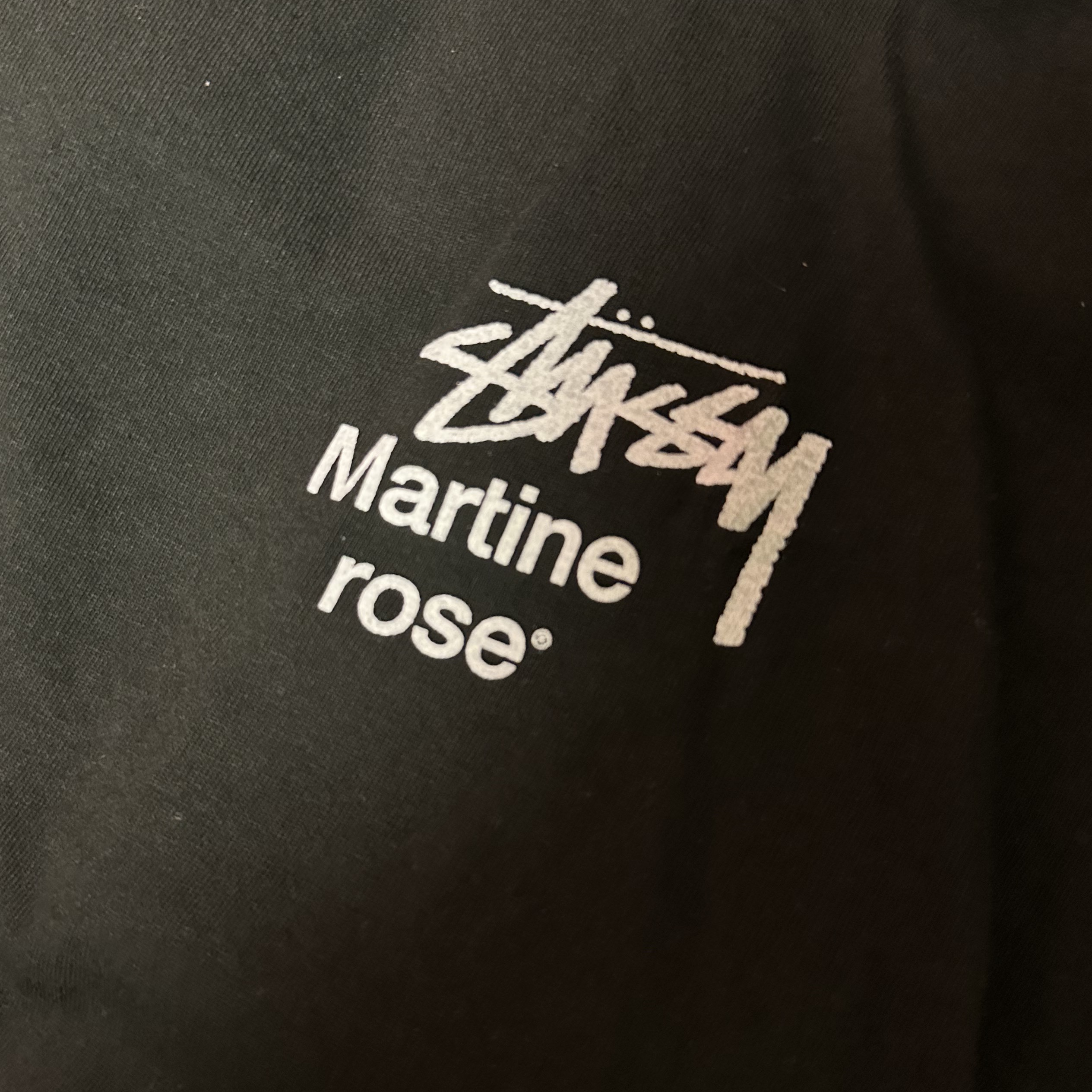 Stussy x Martine Rose Collage Pigment Dyed T-Shirt Black 착용 스타일 - 1