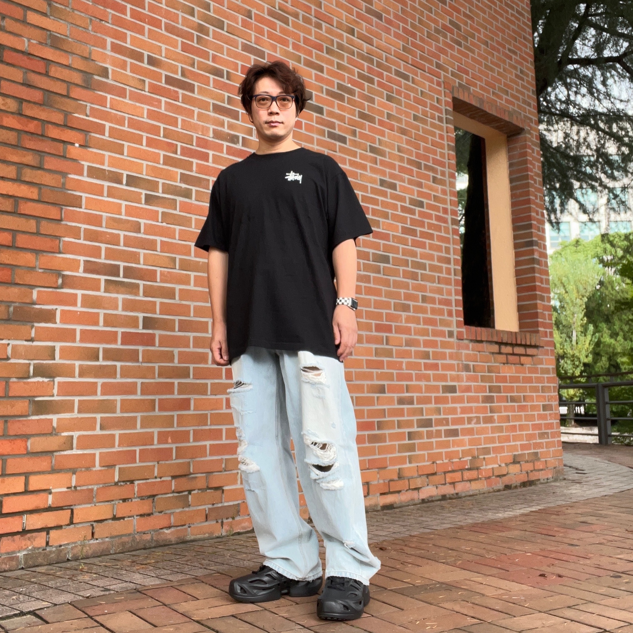 Stussy Basic Stussy Pigment Dyed T-Shirt Black 2022 착용 스타일 - 2
