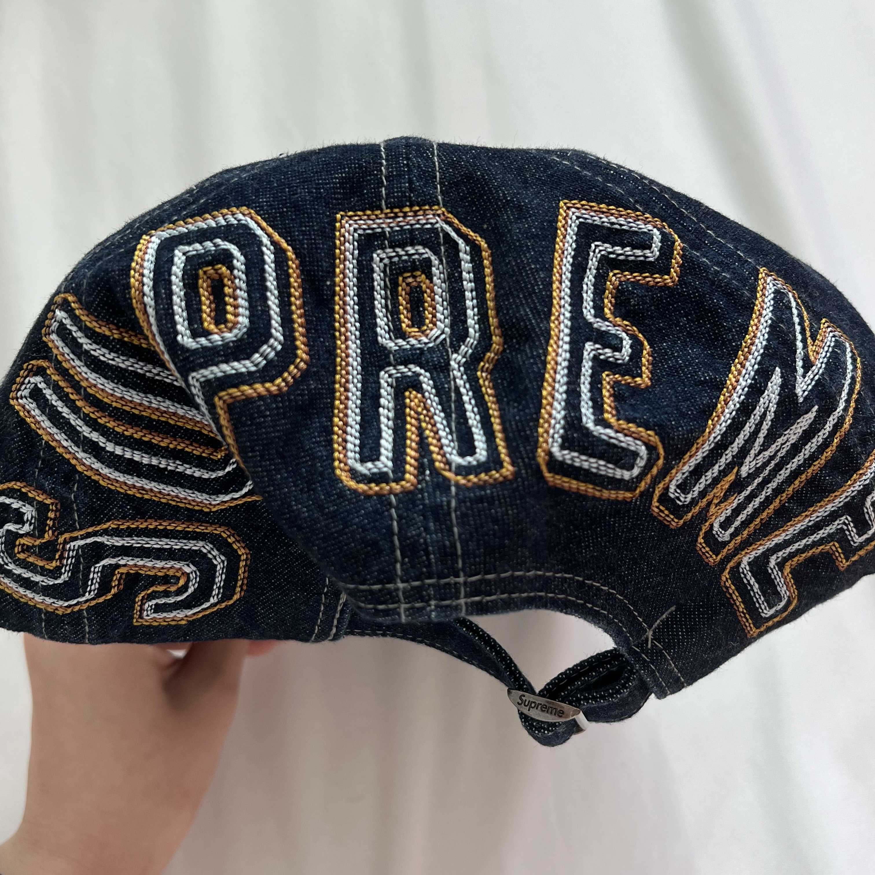 Supreme Back Arc 6-Panel Denim - 23FW 착용 스타일 - 3