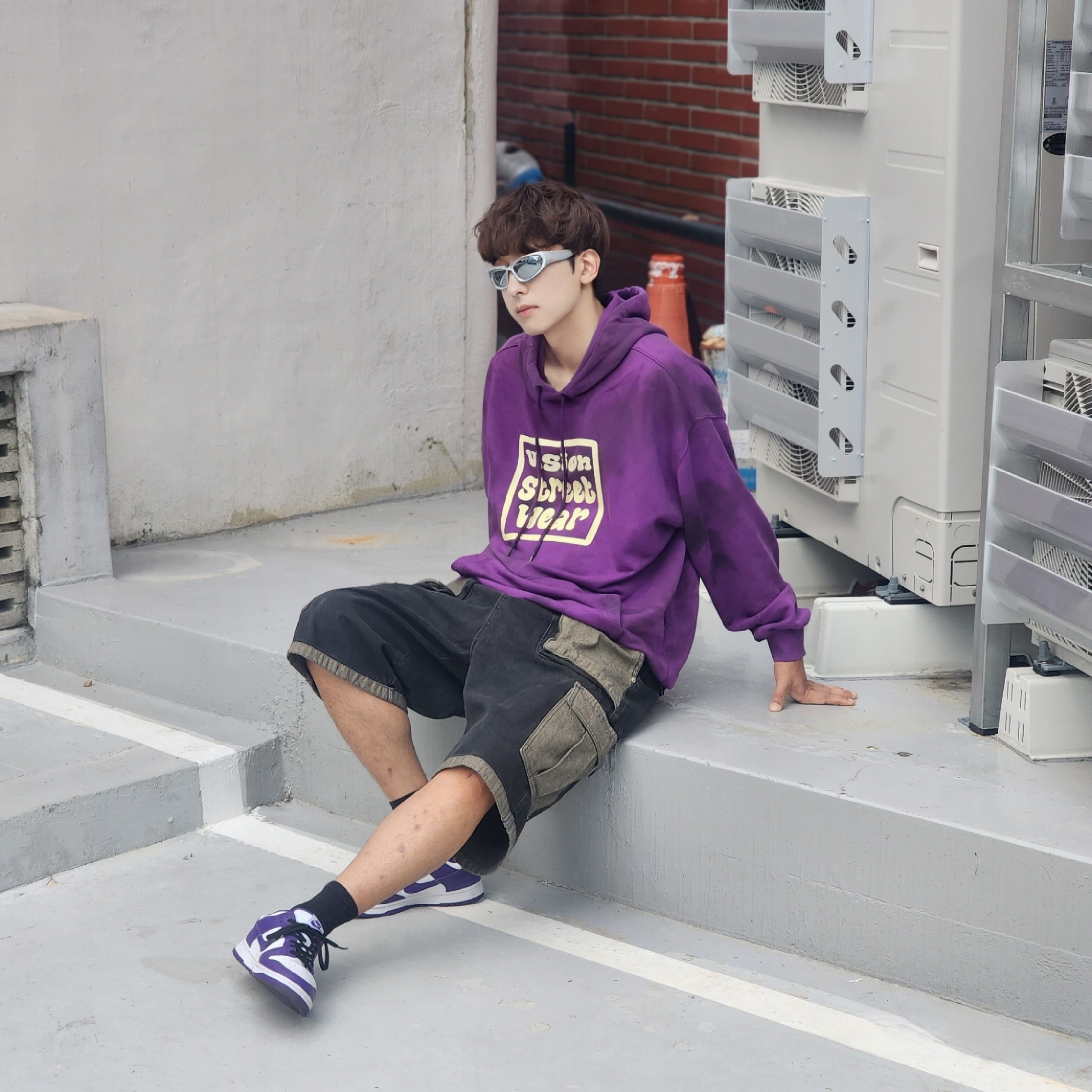 Nike Dunk Low Retro Championship Court Purple 착용 스타일 - 4