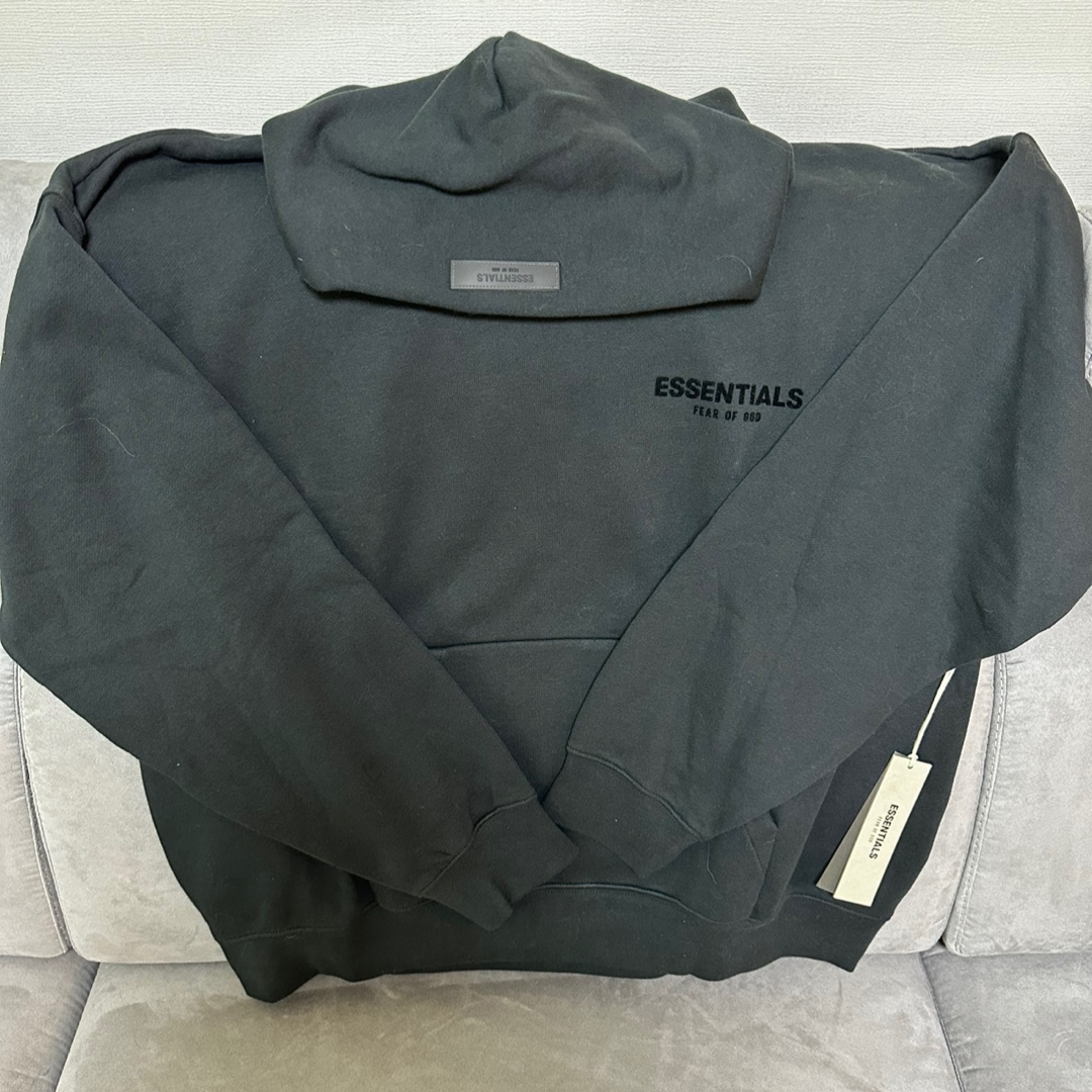 Essentials The Core Collection Hoodie Stretch Limo 착용 스타일 - 2