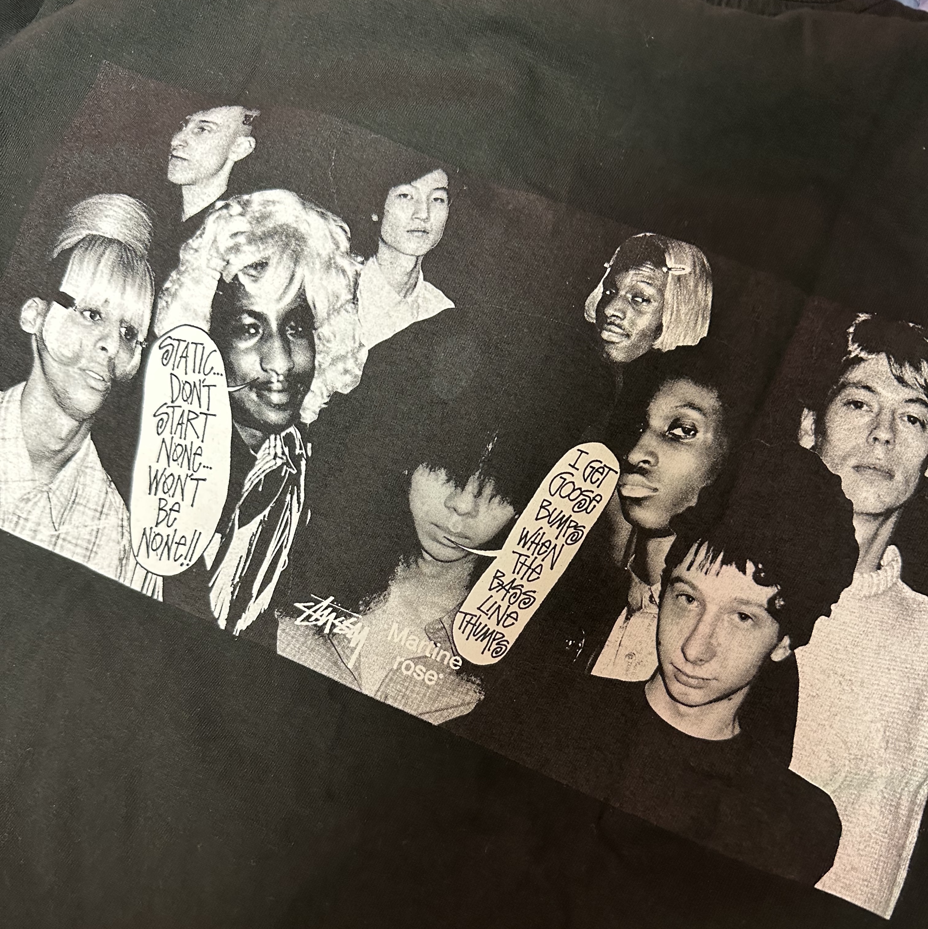 Stussy x Martine Rose Collage Pigment Dyed T-Shirt Black 착용 스타일 - 2