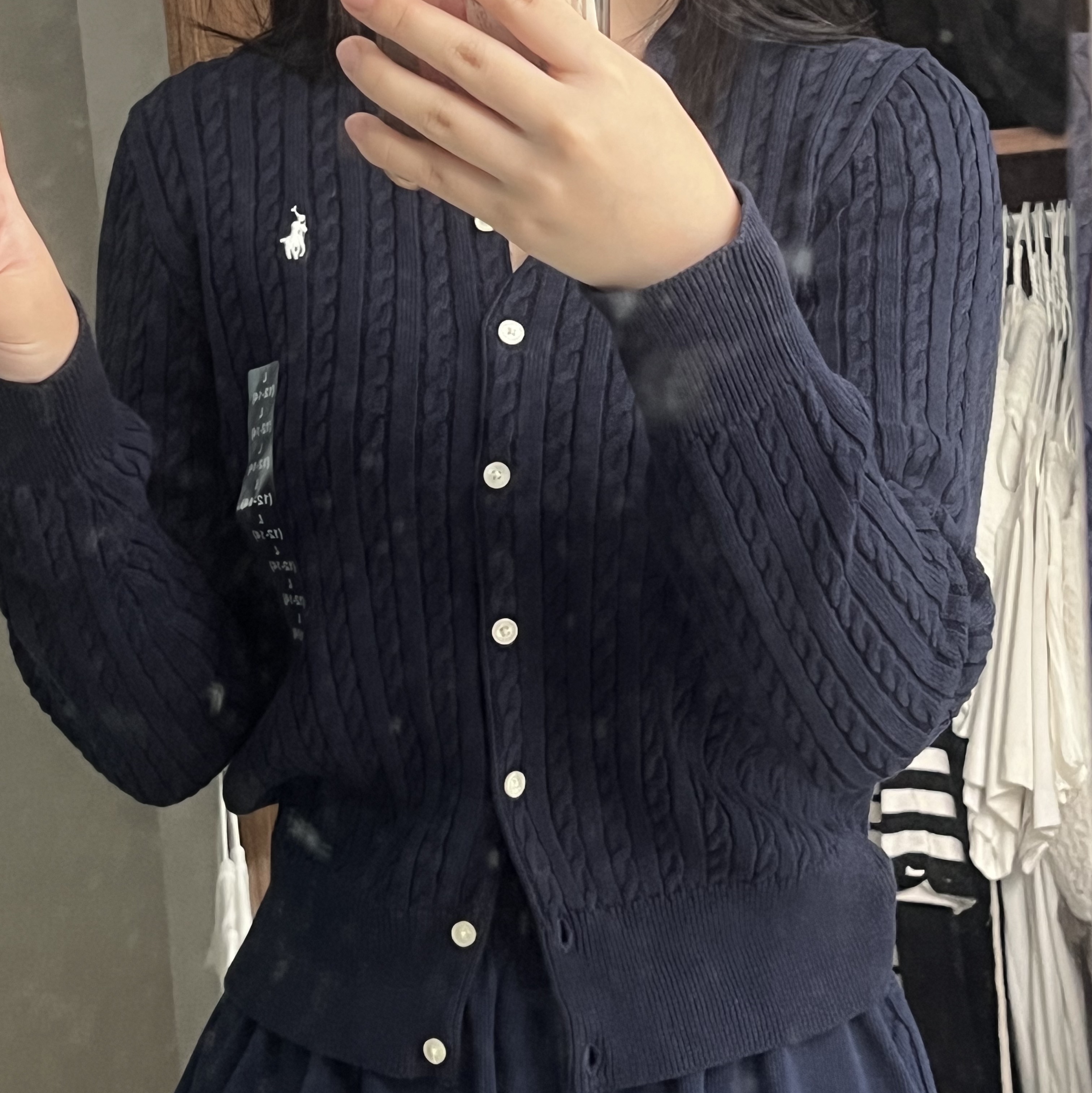 [30% 적립] Polo Ralph Lauren Children Mini Cable Cotton Cardigan Hunter Navy 착용 스타일 - 2