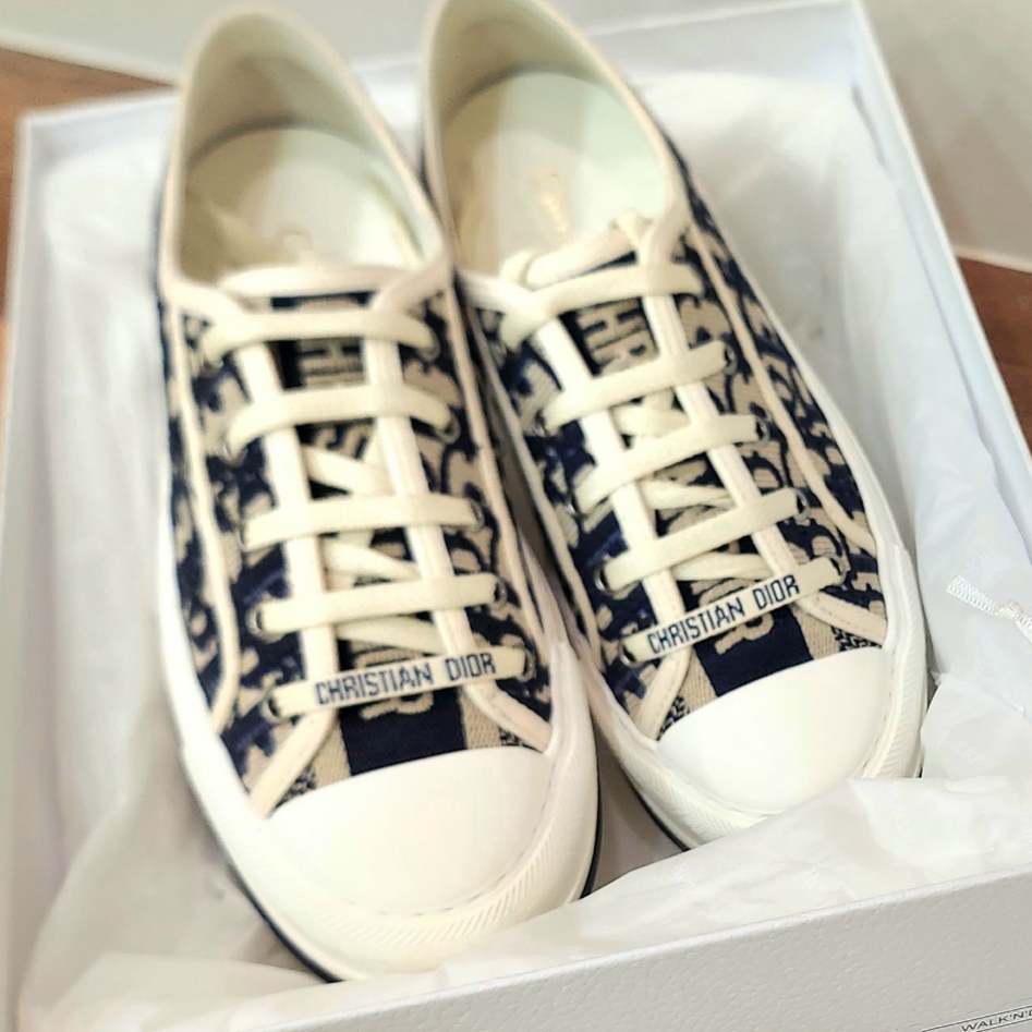(W) Dior Walk'N'Dior Platform Sneakers Deep Blue Dior Oblique 착용 스타일