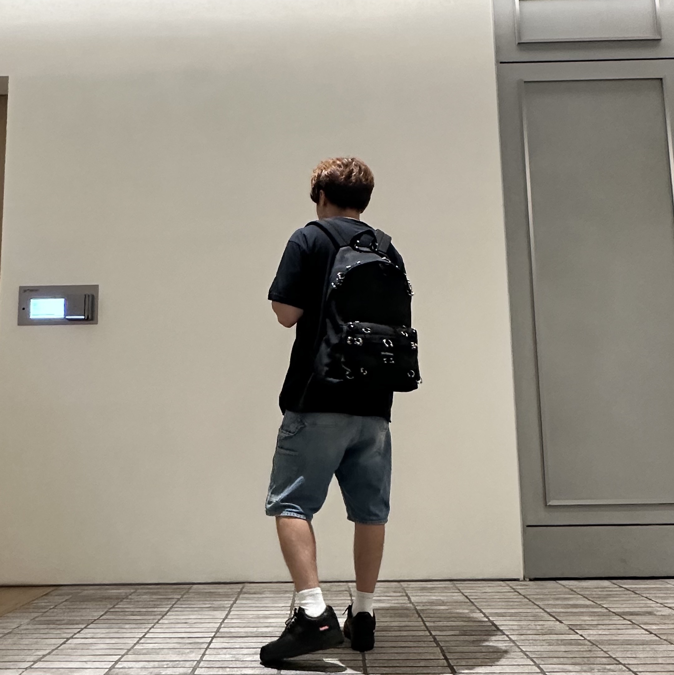 Nike x Supreme Air Force 1 Low Black, Kapital 14 oz. Denim Short Pants Studs Remake Indigo (Processing) 착용 스타일 - 1