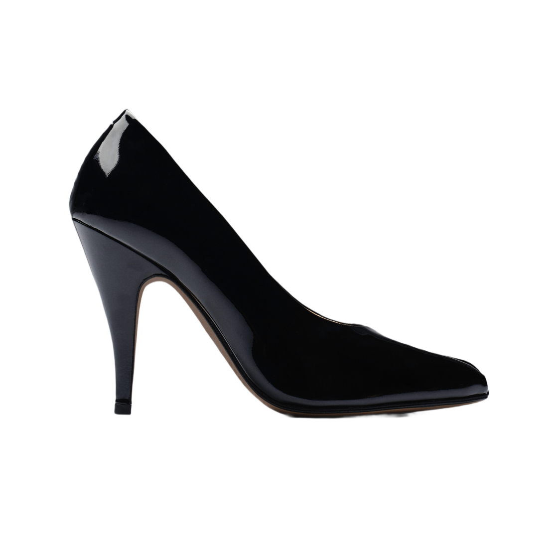 (W) 메종 마르지엘라 타피 페이턴트 펌프 블랙((W) Maison Margiela Tabi Patent Pump Black) - 1