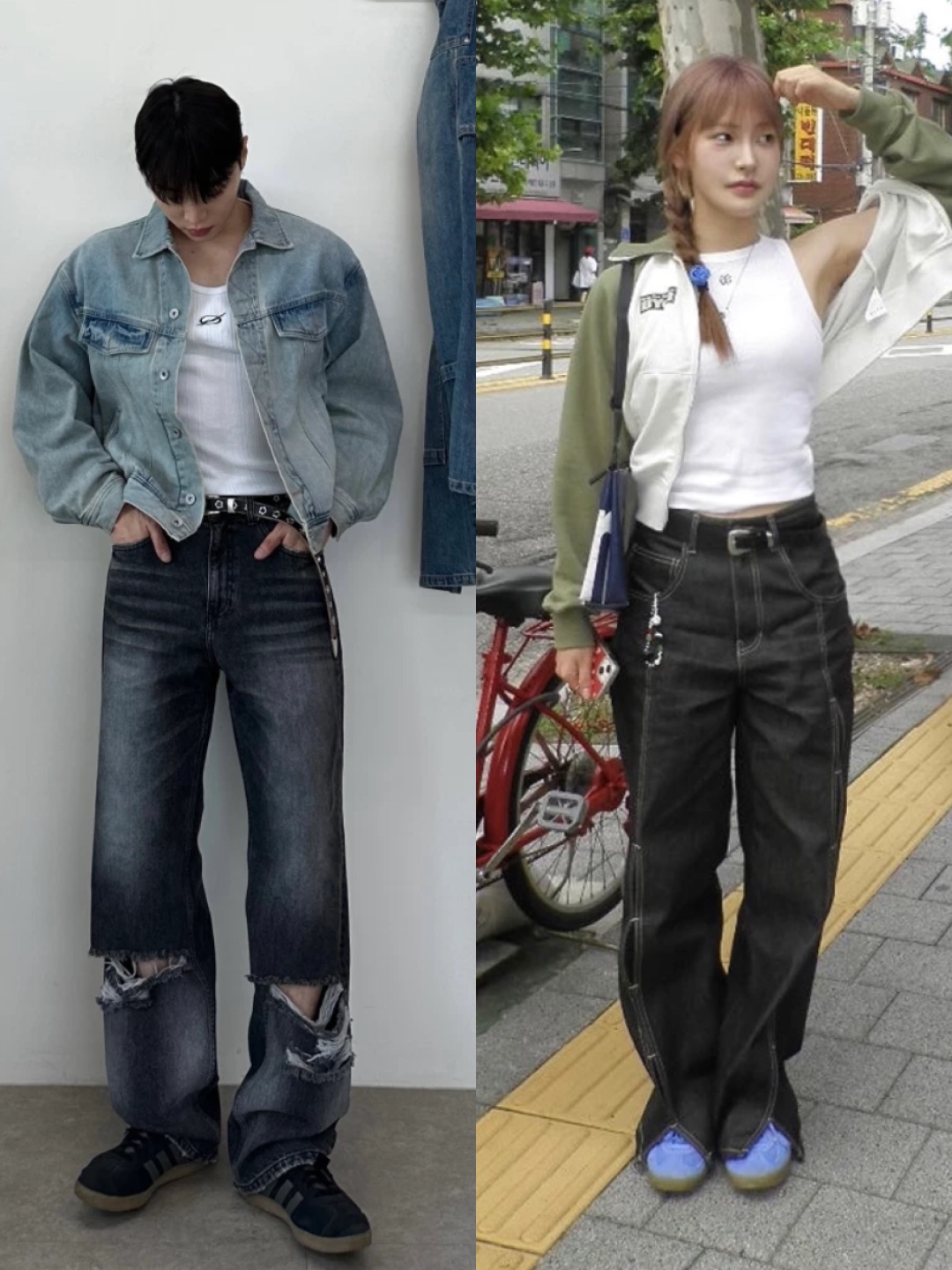 Gucci GG Marmont Leather Belt with Double G Buckle Black Brass, Zara Utility Cargo Jeans Black 착용 스타일 - 3