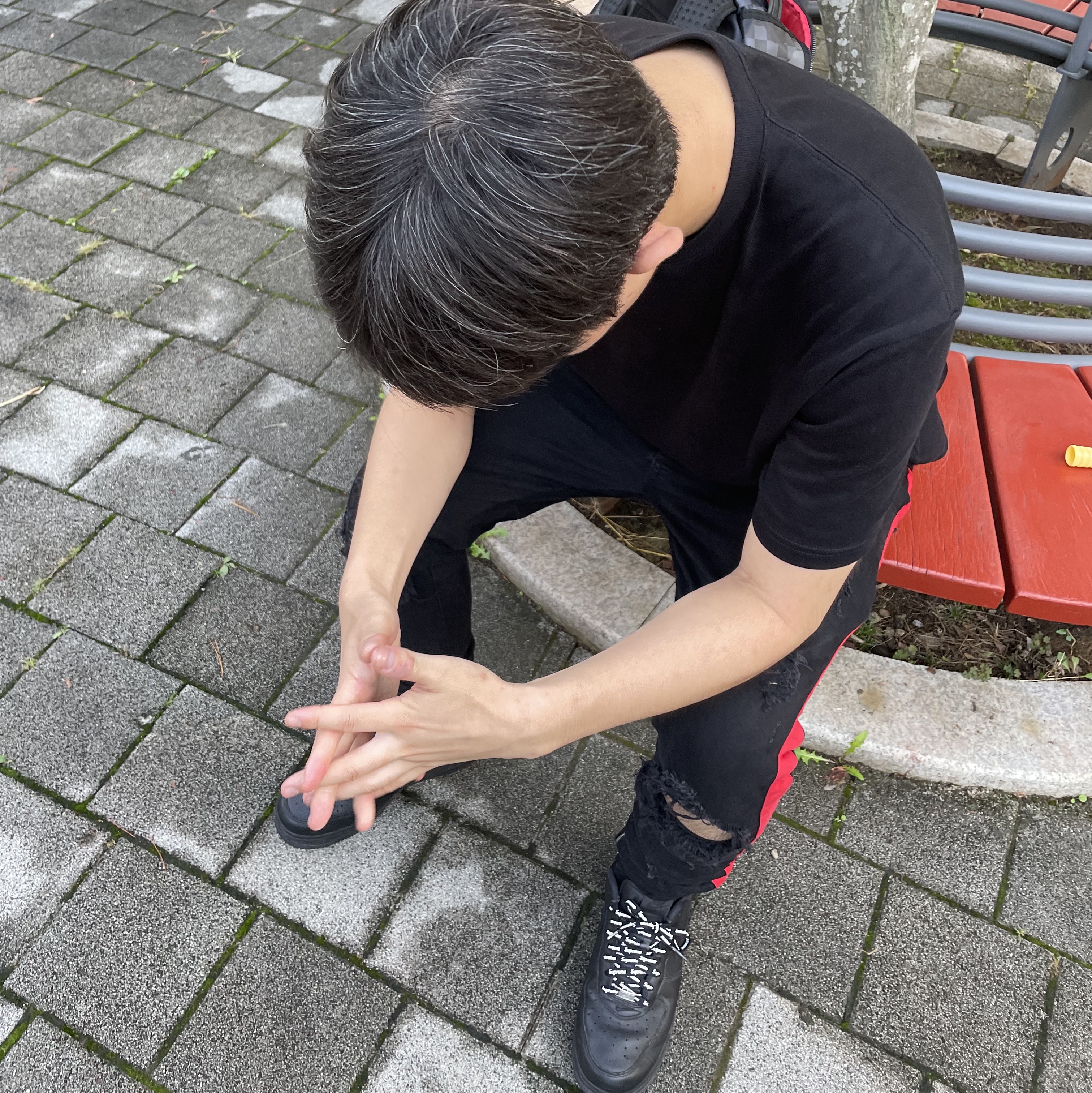 Nike x Supreme Air Force 1 Low Black 착용 스타일 - 1
