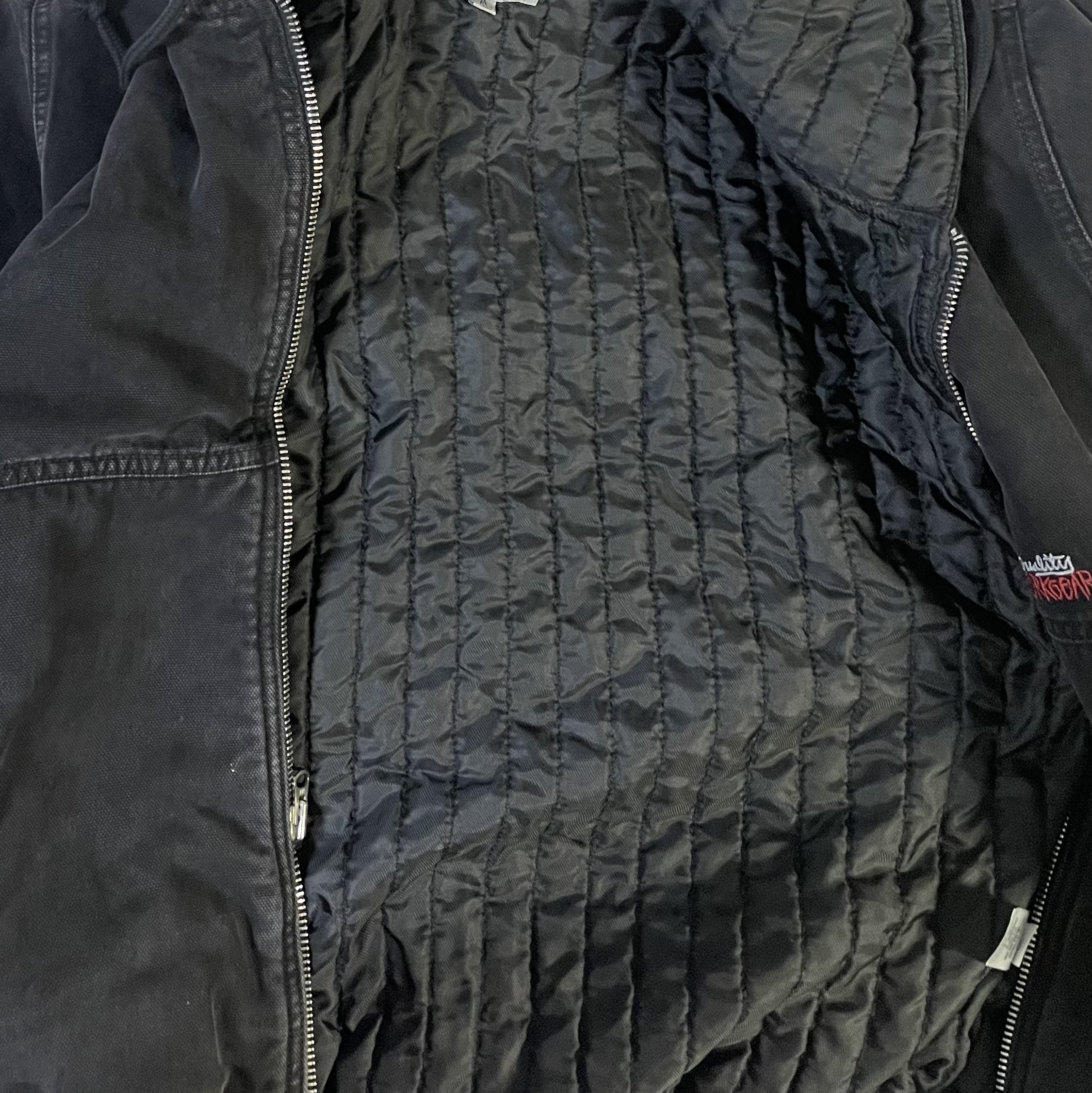 Stussy Insulated Canvas Work Jacket Black 착용 스타일 - 2