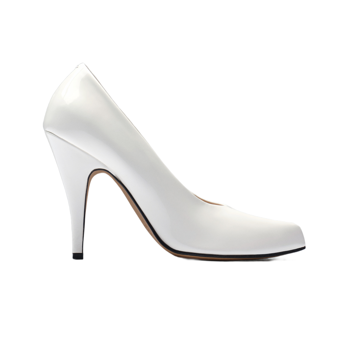 (W) 메종 마르지엘라 타피 페이턴트 펌프 화이트((W) Maison Margiela Tabi Patent Pump White) - 1