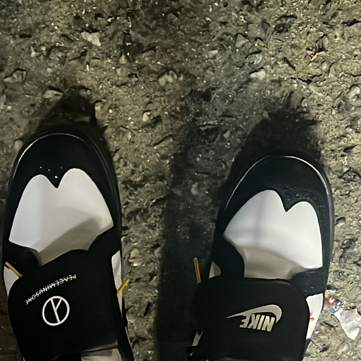 Nike x Peaceminusone Kwondo1 Black and White 착용 스타일