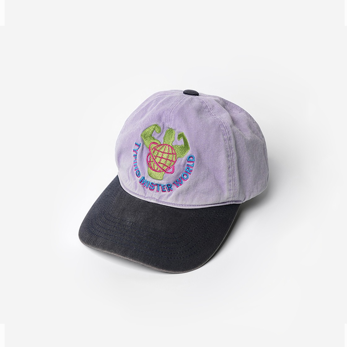 Typing Mistake Dusty Lavender Navy 80-90’s Vntg Cap  (1990’s Muscular Graphic Parody) 상세 이미지 1