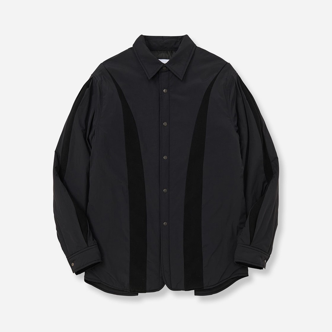 Typing Mistake Padded Sectioned Shirts Jumper Black 상세 이미지 1