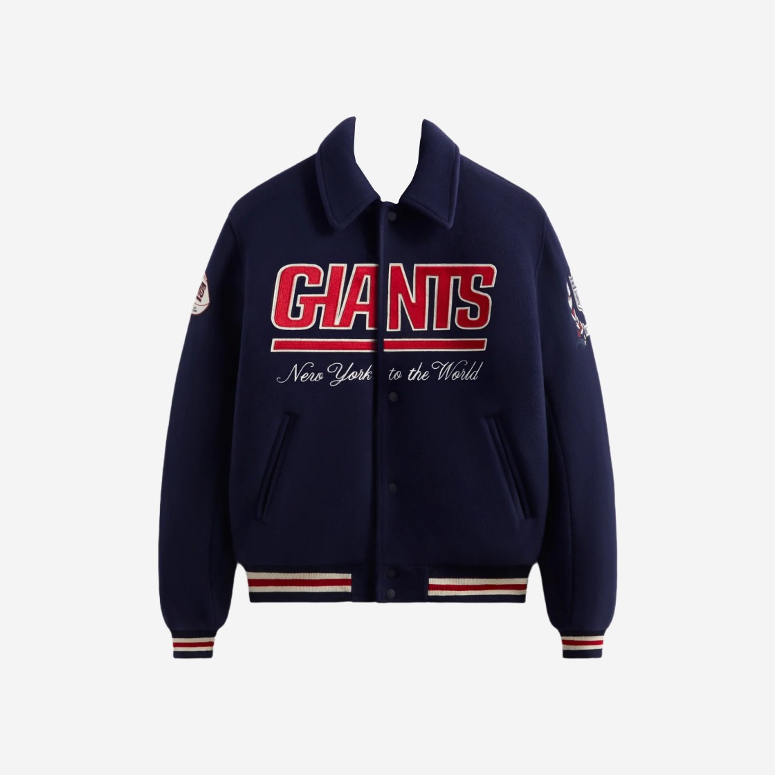 Kith x NFL Giants Wool Collared Coaches Jacket Nocturnal 상세 이미지 1