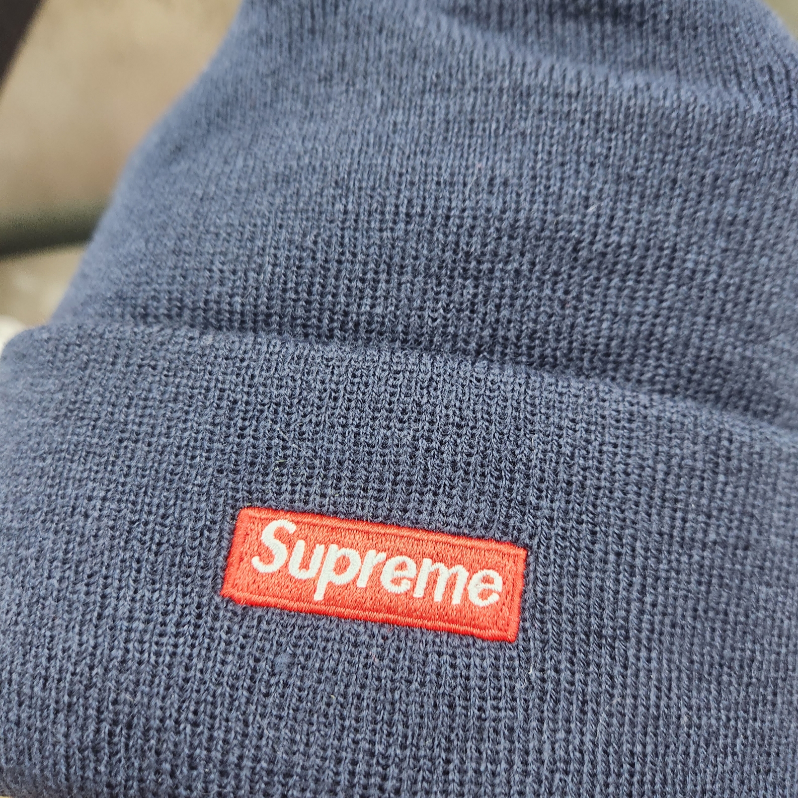Supreme New Era S Logo Beanie Navy - 23FW 착용 스타일 - 3