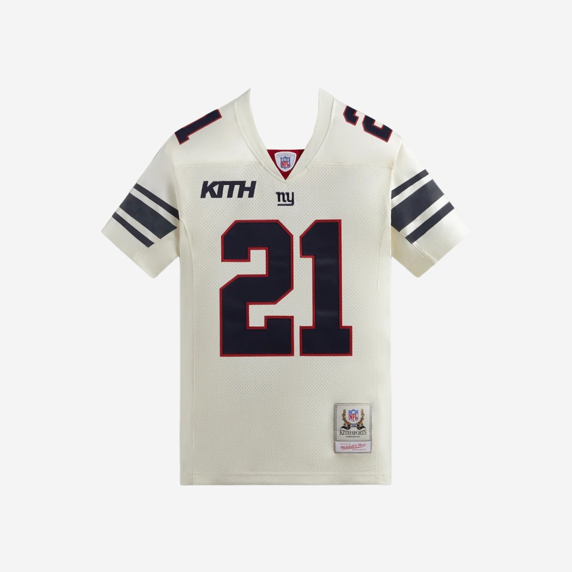 Kith x NFL Giants Mitchell & Ness Tiki Barber Jersey Sandrift 상세 이미지 1