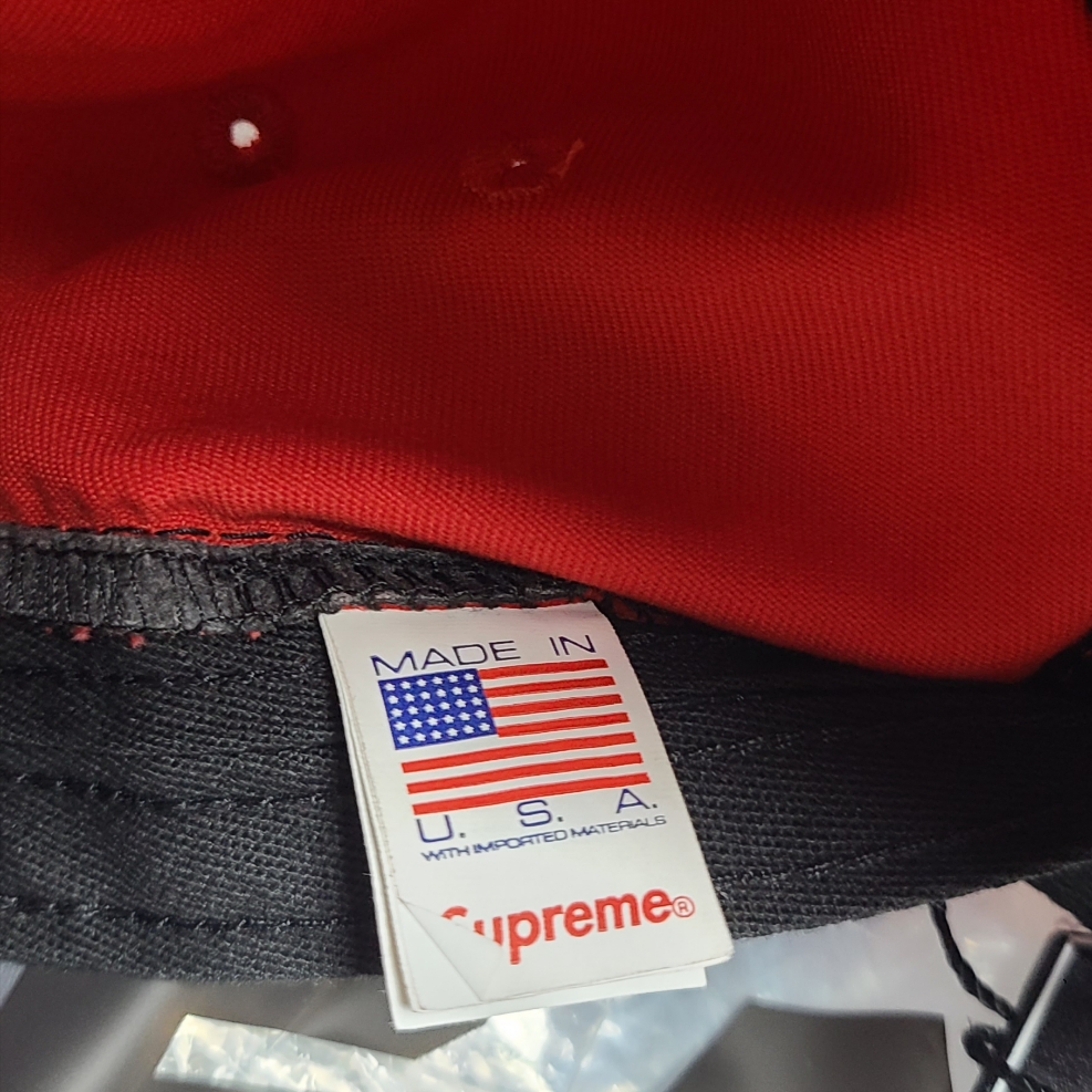 Supreme Washed Chino Twill Camp Cap Red 착용 스타일 - 3