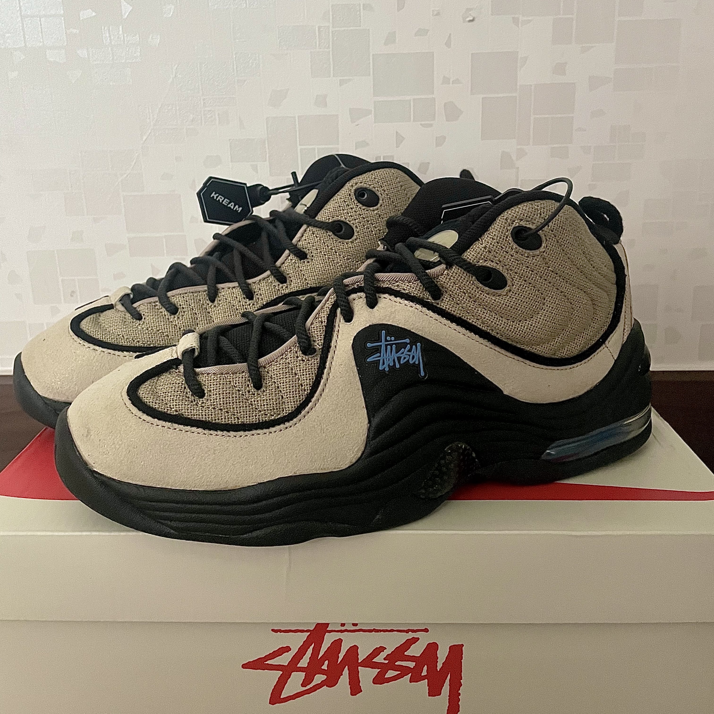 Nike x Stussy Air Penny II Rattan and Limestone 착용 스타일