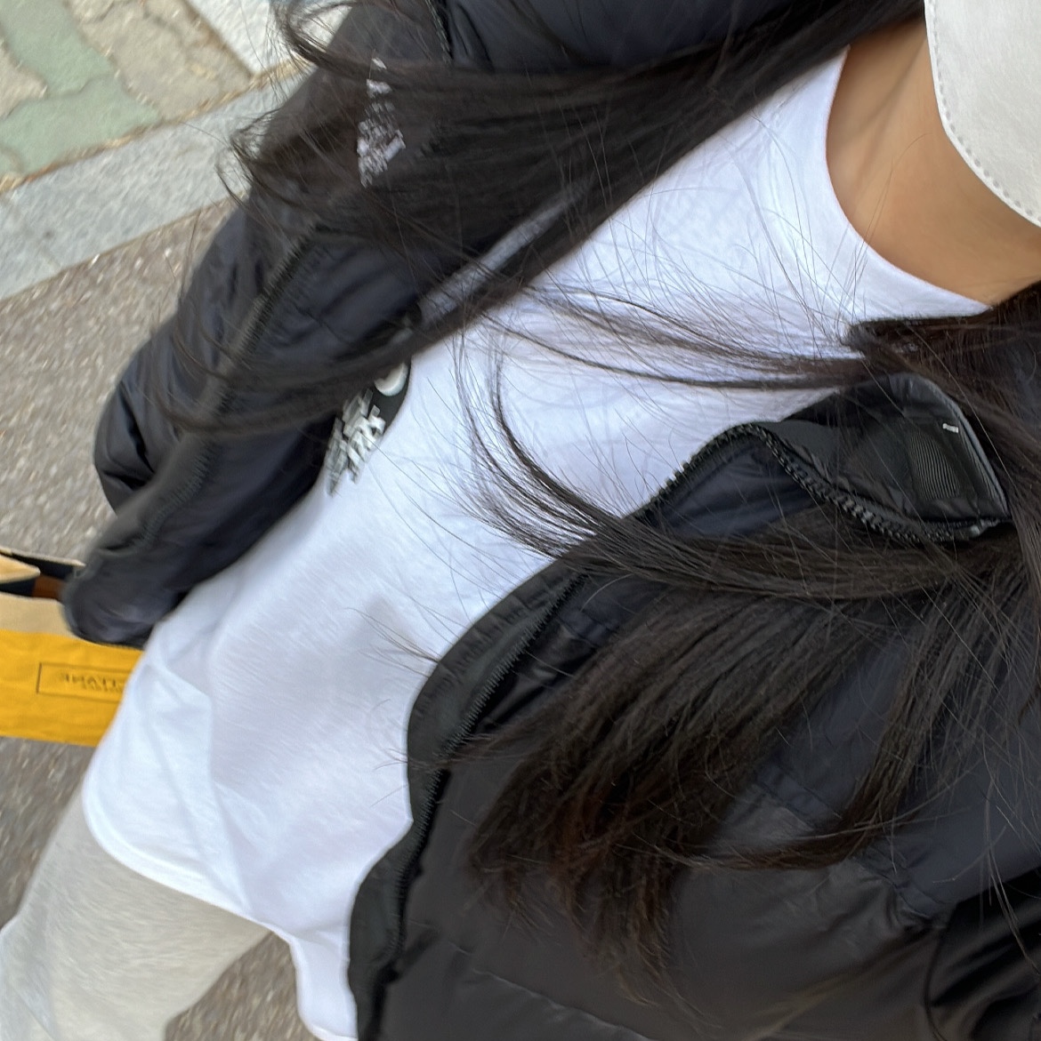 The North Face 1996 Eco Nuptse Jacket Black 착용 스타일