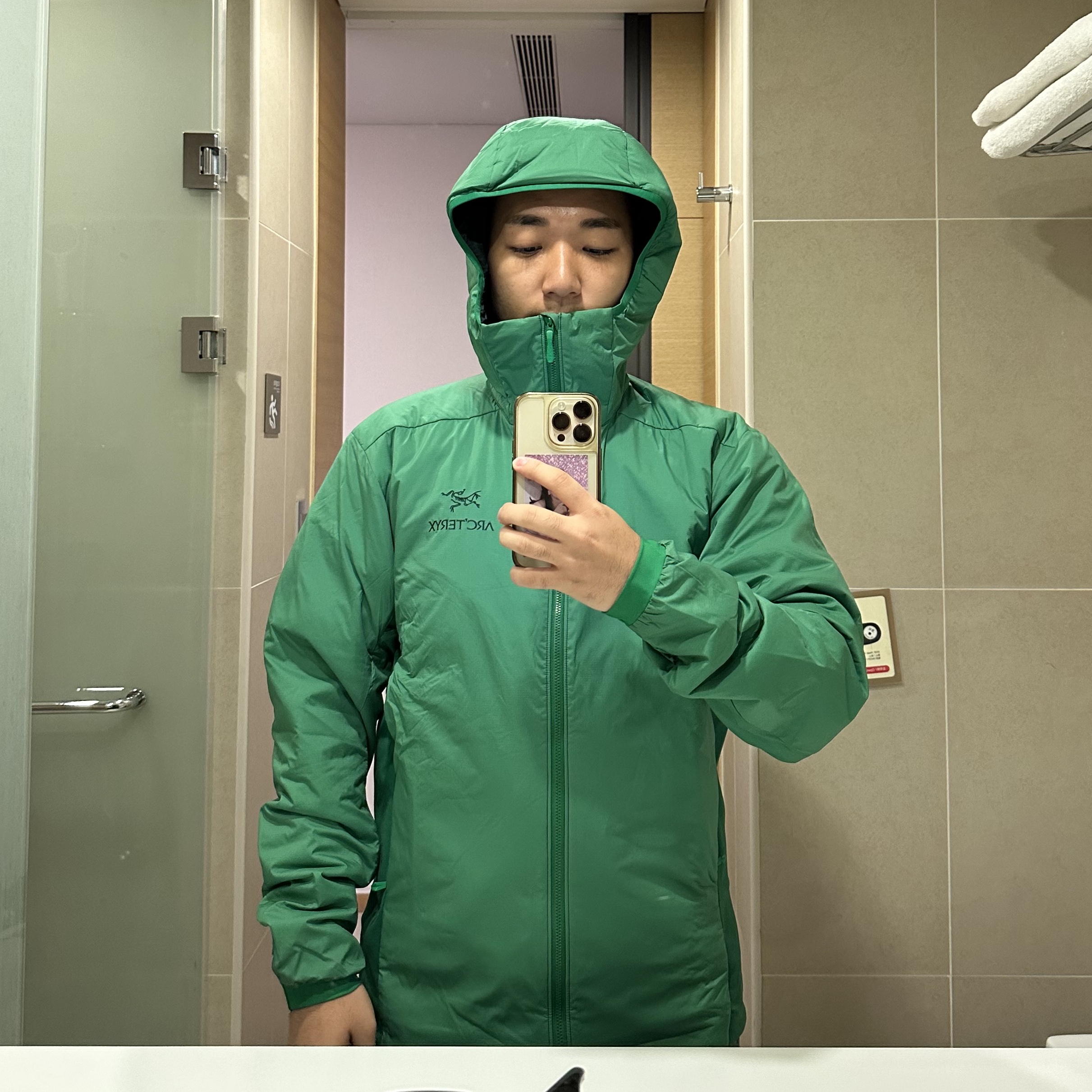Arc'teryx Atom LT Hoody Jungle 착용 스타일