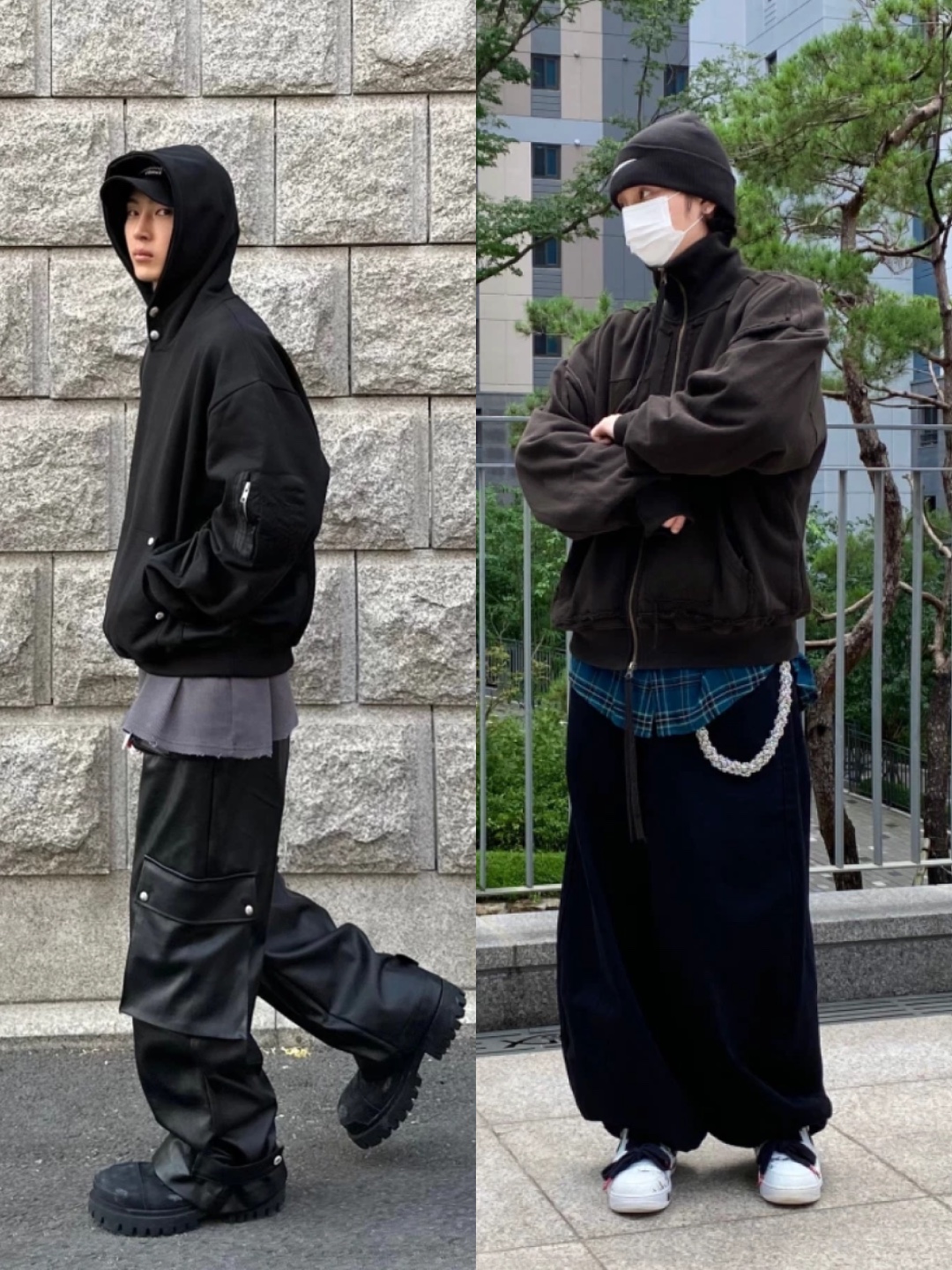 Balenciaga Combat Strike 20mm Boots Black, Undermycar Gaor Multi Patched Vintage Zip-Up Ganache - 23SS 착용 스타일 - 2